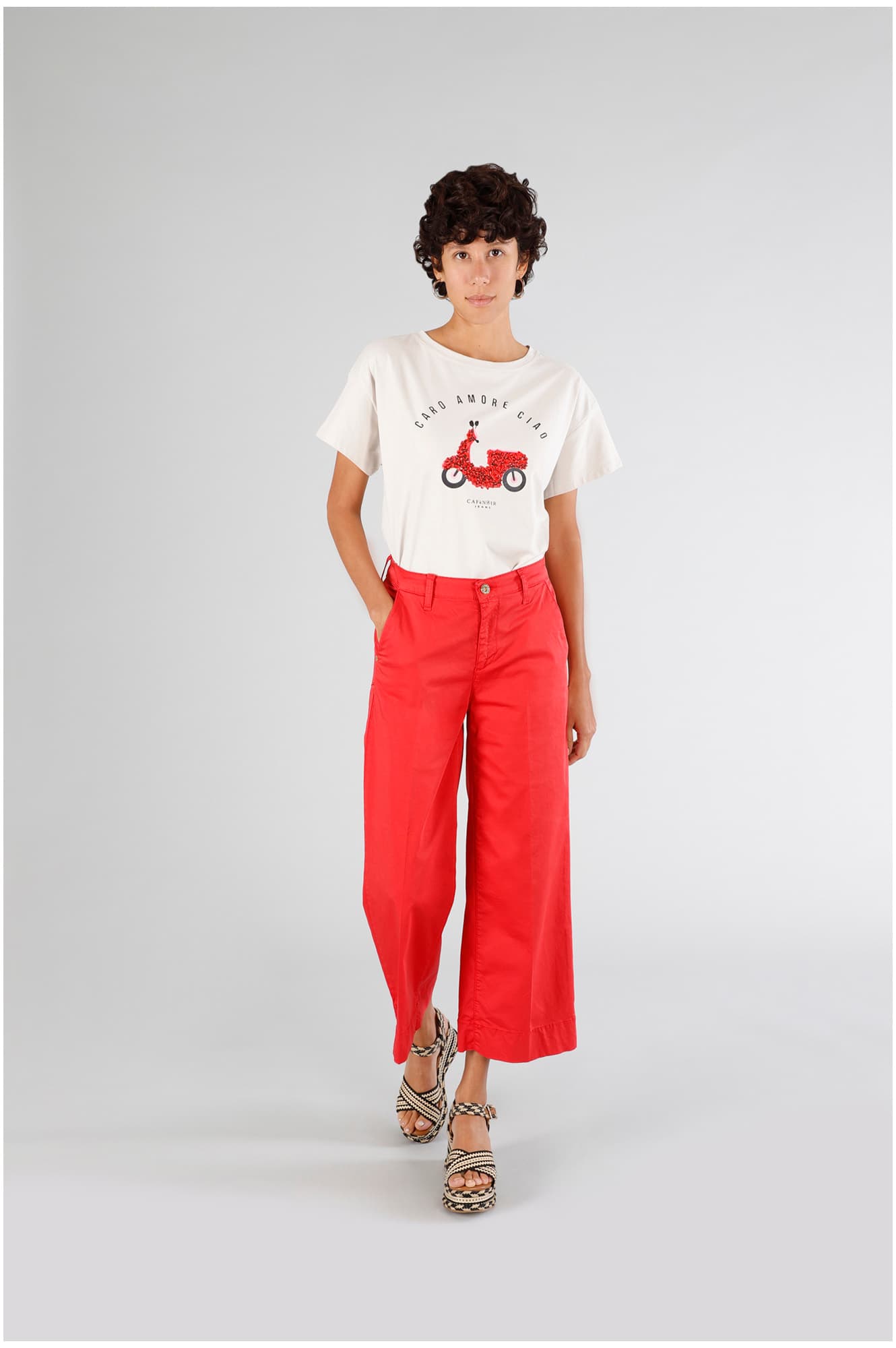 CafèNoir — Pantaloni culotte tinto capo rosso