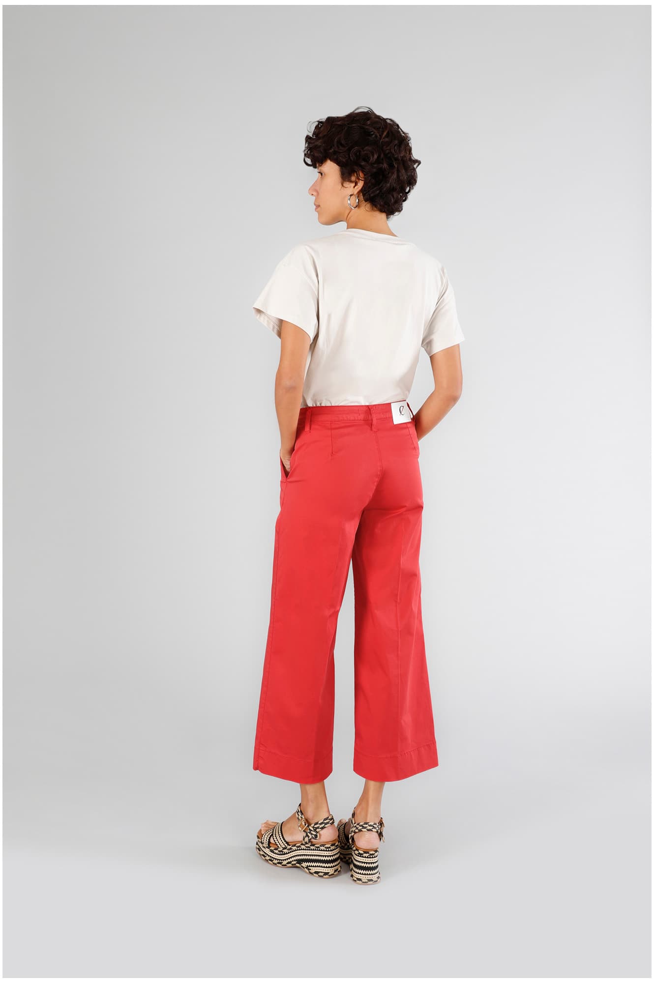 Pantaloni culotte tinto capo rosso — vista 4