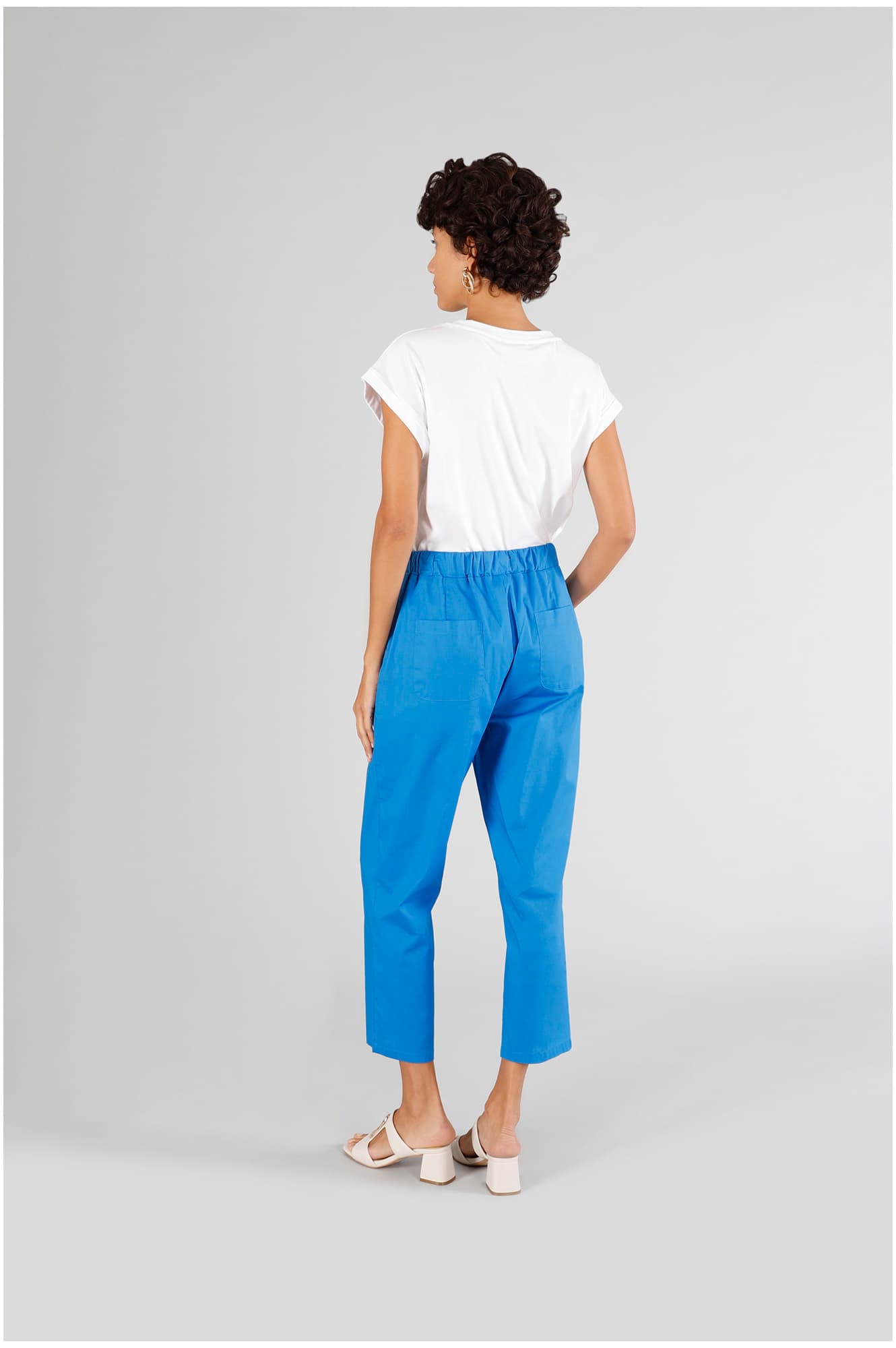 Pantaloni in popeline bluette — vista 4