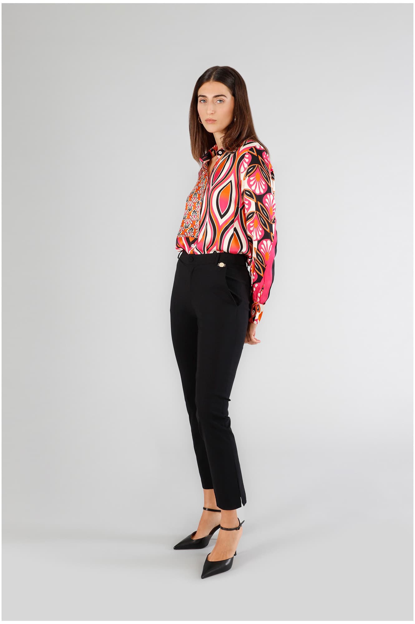 CafèNoir — Pantaloni chino tessuto superstretch nero