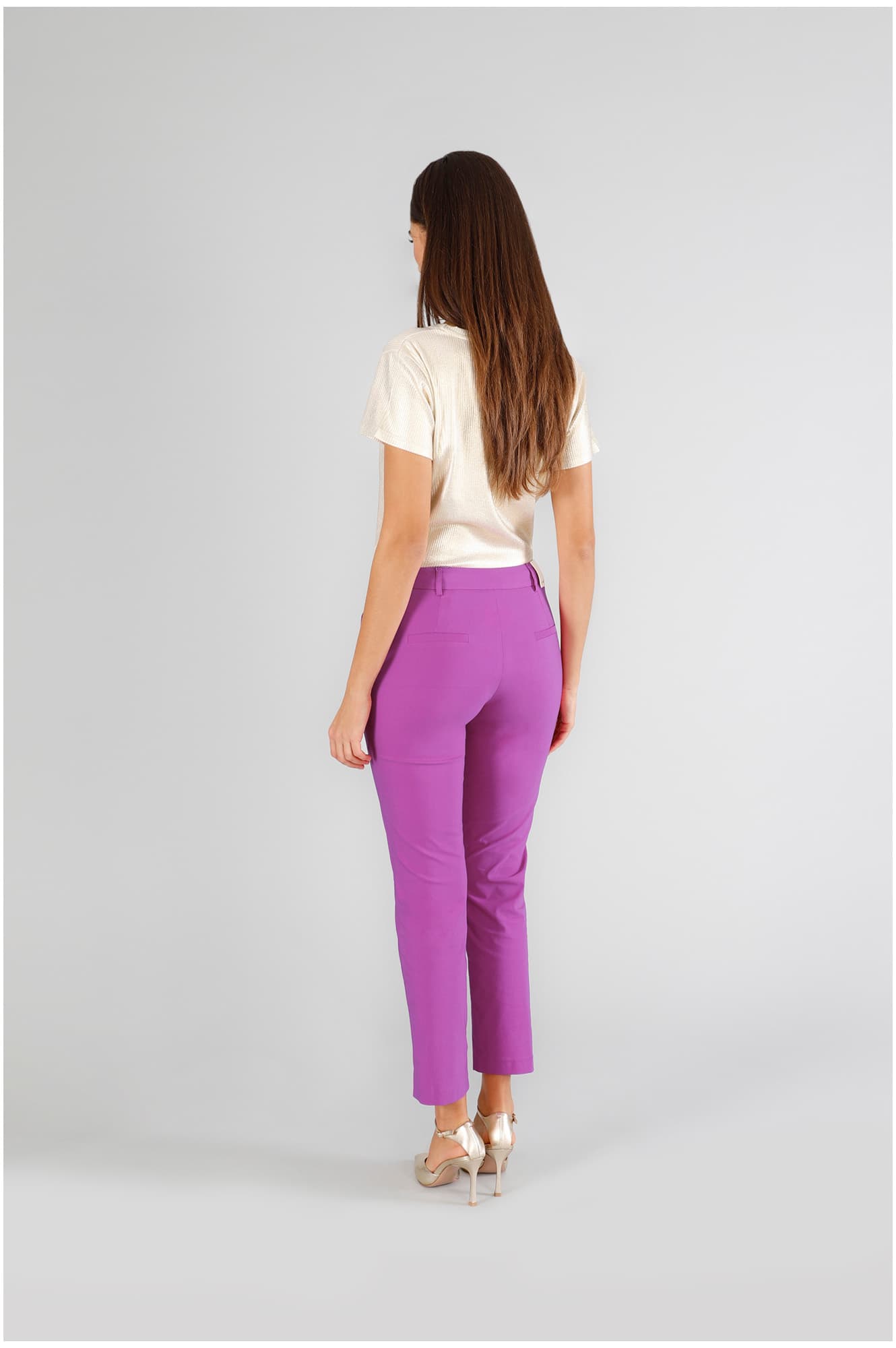 Pantaloni chino tessuto superstretch azalea — vista 4