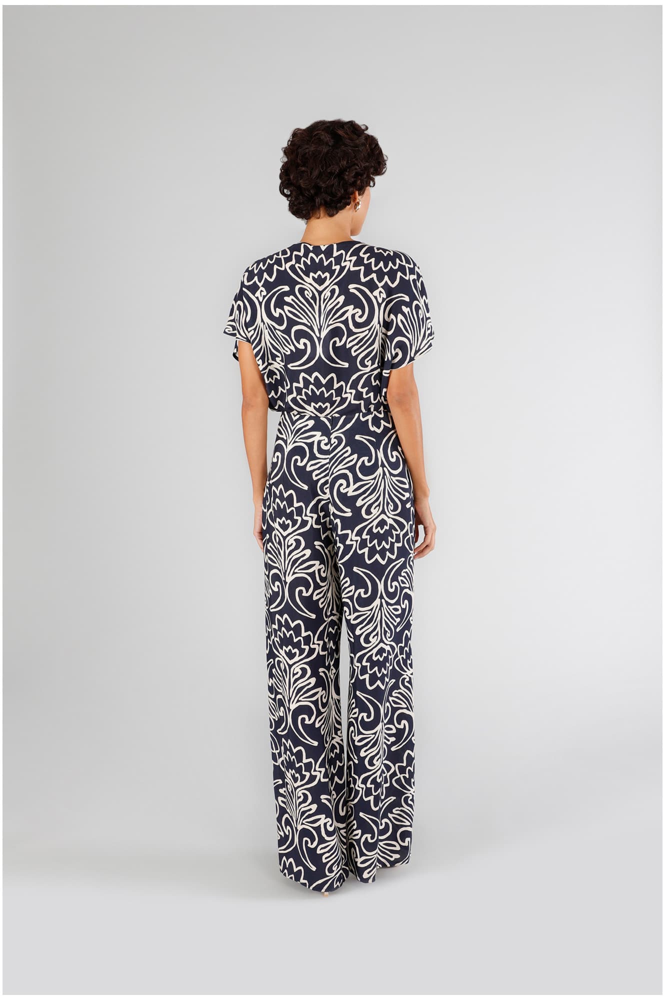 Pantaloni palazzo in marocaine stampato arabesco multiblu — vista 2