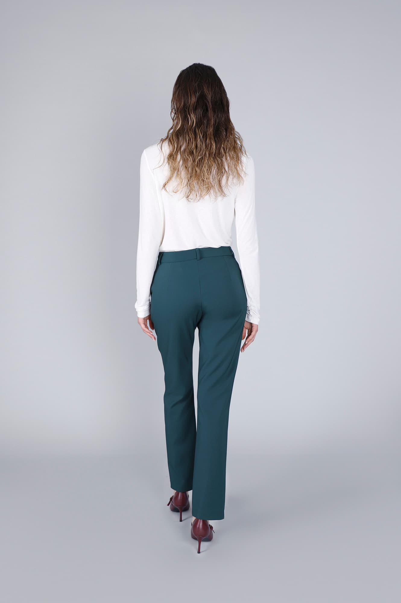 Pantaloni chino tessuto bistretch verde — vista 2