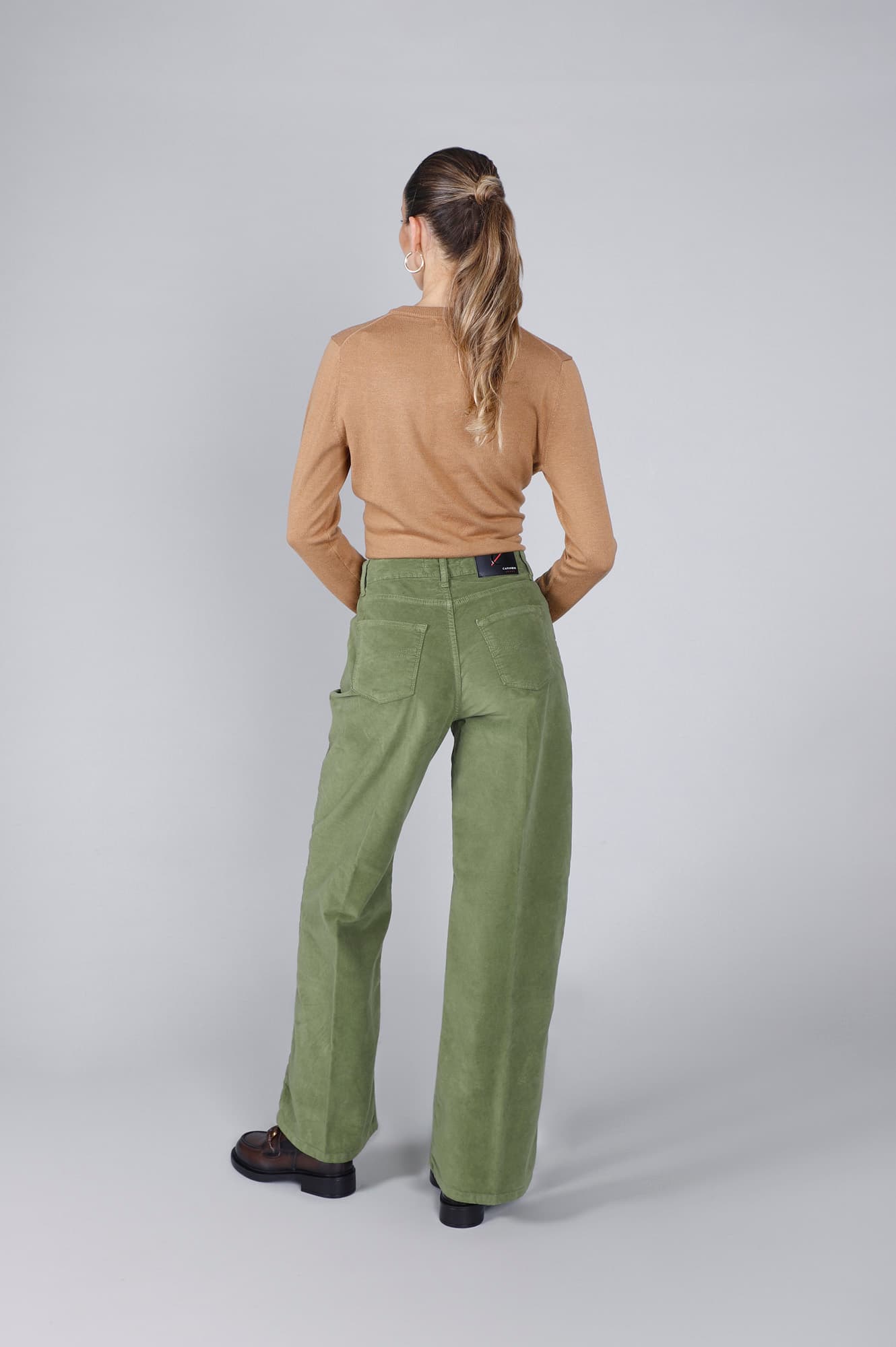 Pantaloni wide leg tinto capo salvia — vista 2