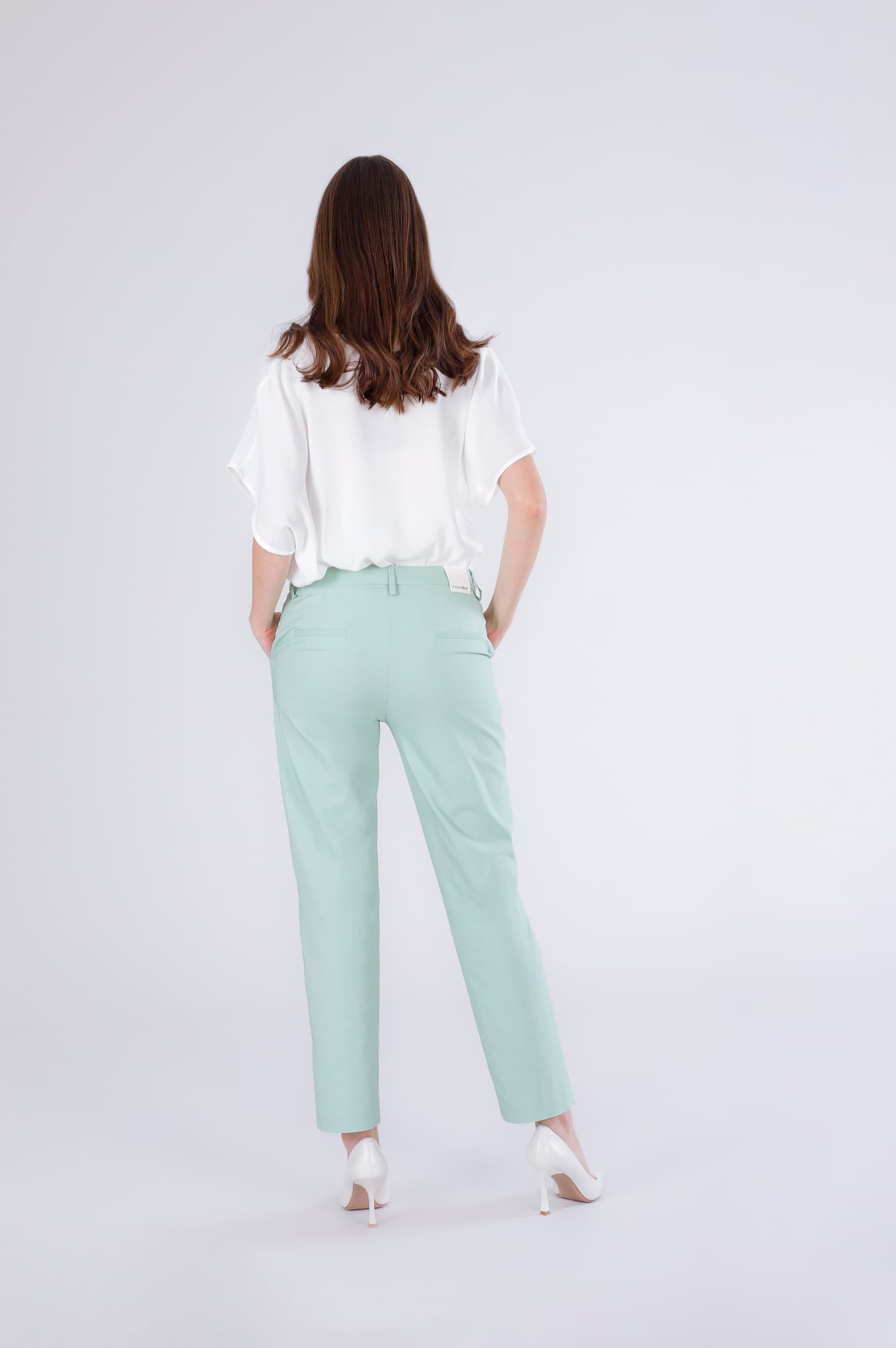 Pantaloni chino tessuto superstretch menta — vista 2
