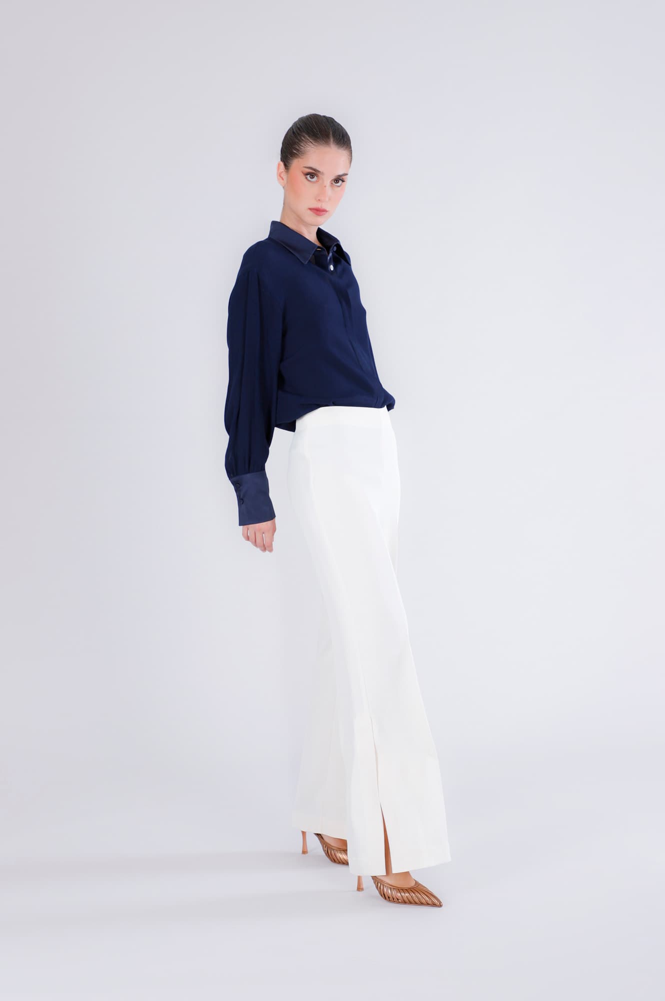 CafèNoir — Pantaloni con spacco burro