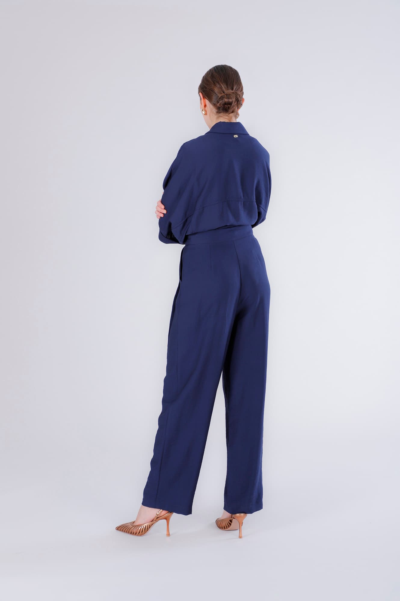 Pantaloni palazzomistolino navy — vista 2