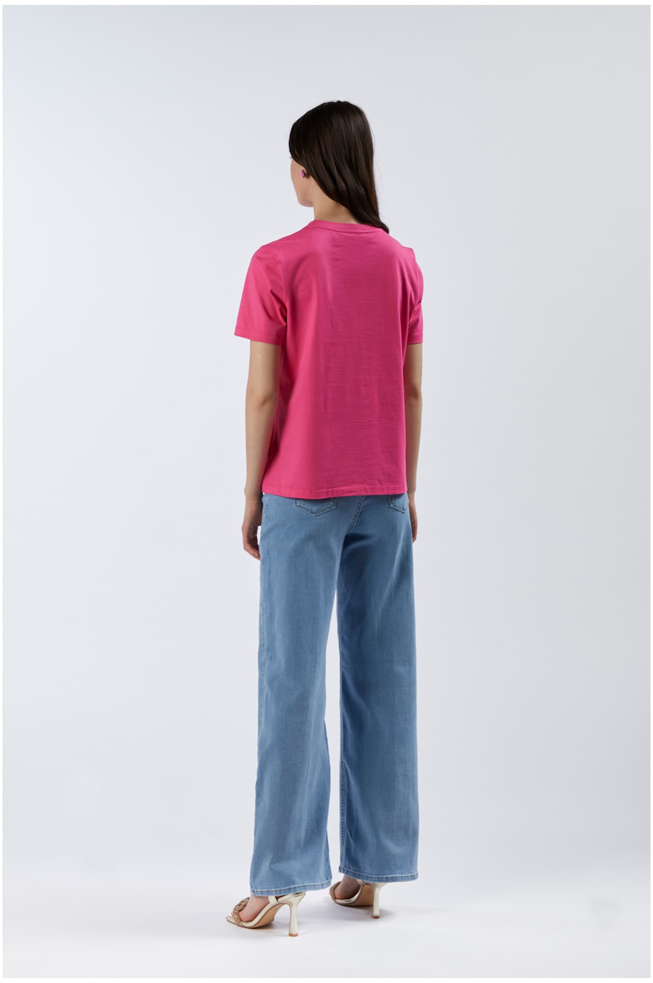 T-shirt a maniche corte "be a flower" fuxia — vista 2