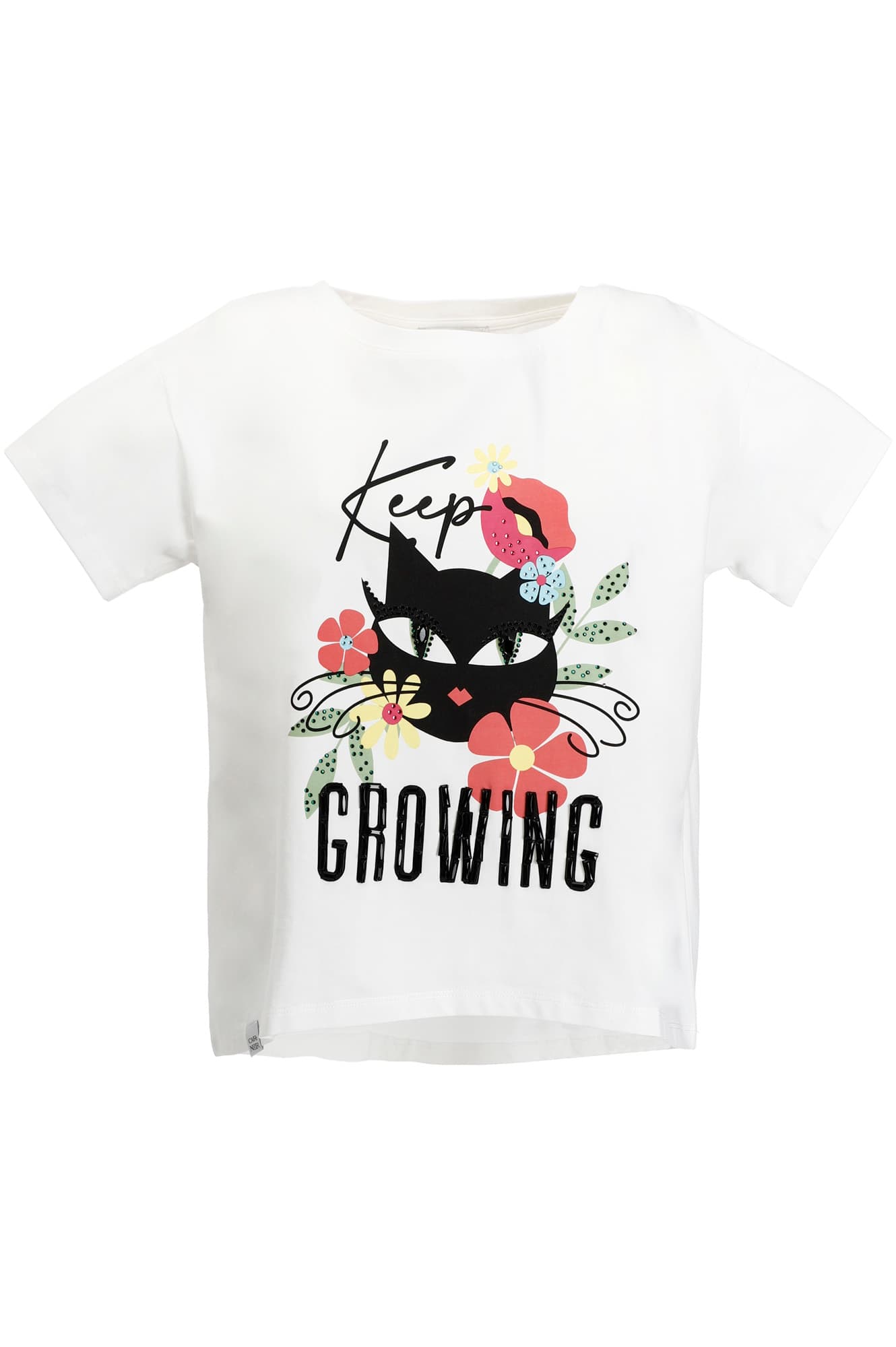 CafèNoir — T-shirt con scritta "keep growing" bianco