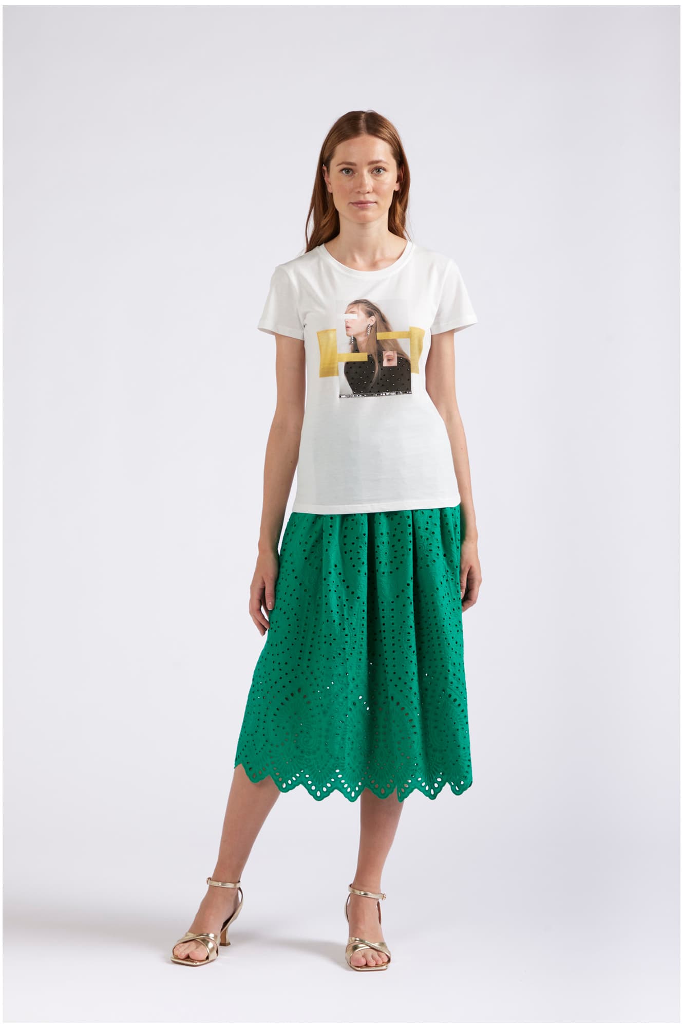 CafèNoir — T-shirt volto di donna bianco