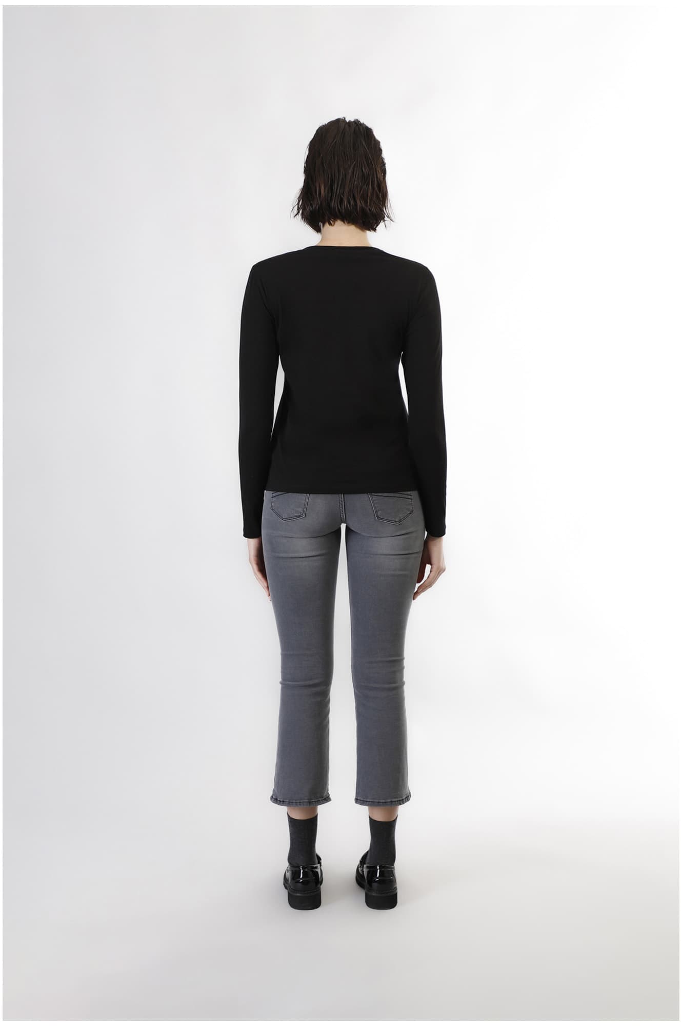 T-shirt manica lunga be noir nero — vista 2