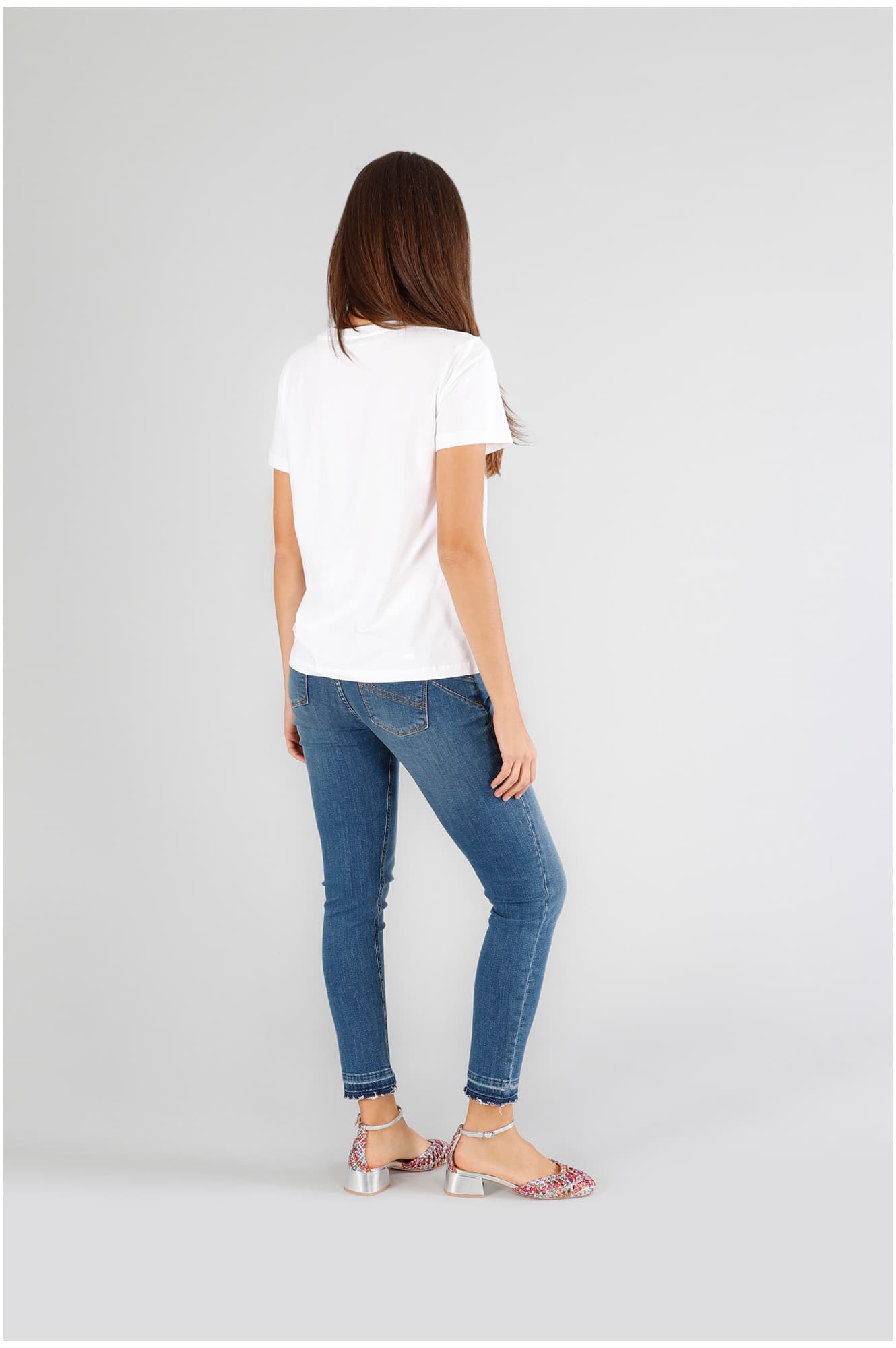 T-shirt manica corta stampa forte dei marmi bianco — vista 2