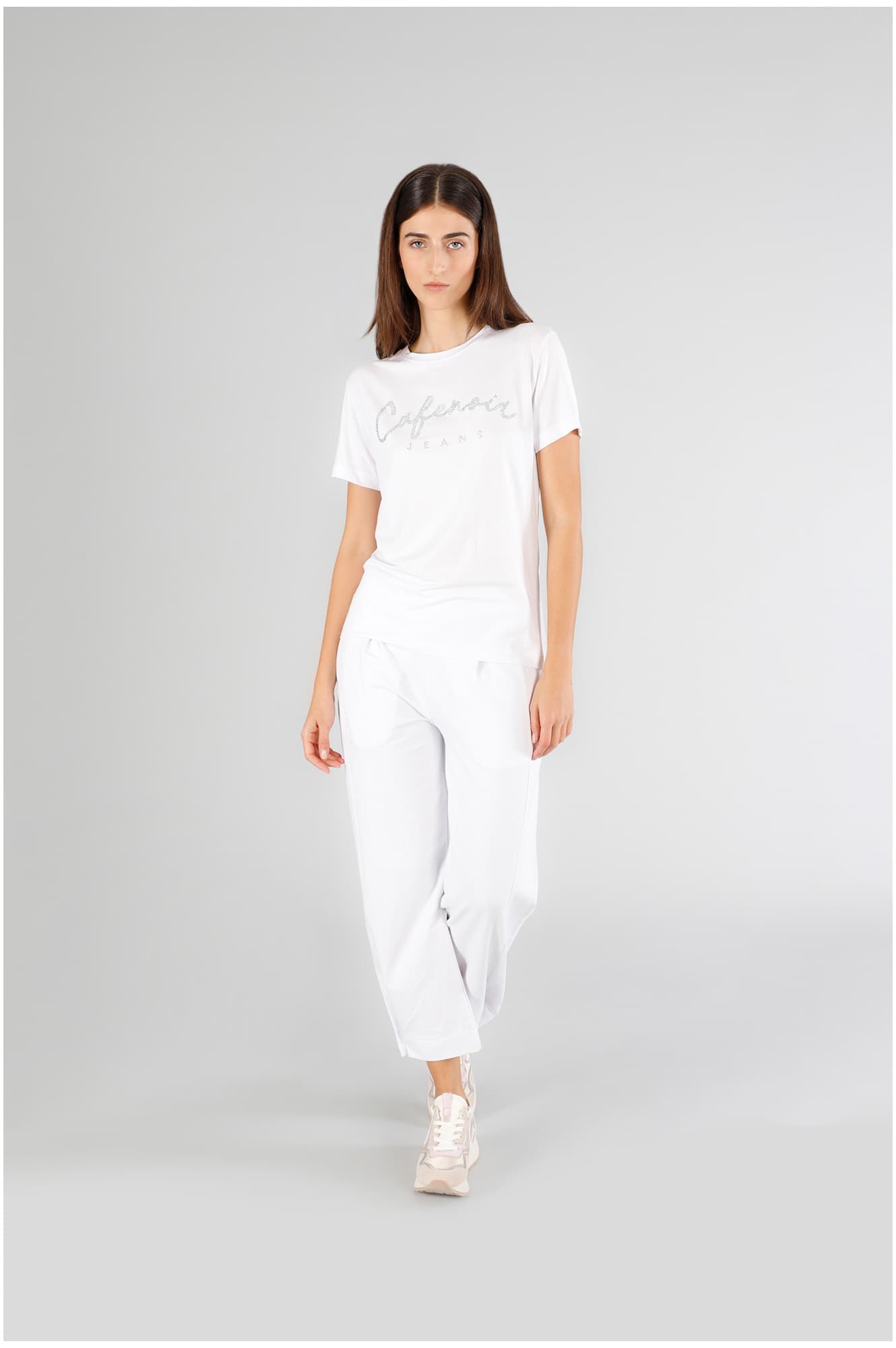 CafèNoir — T-shirt girocollo con logo bianco