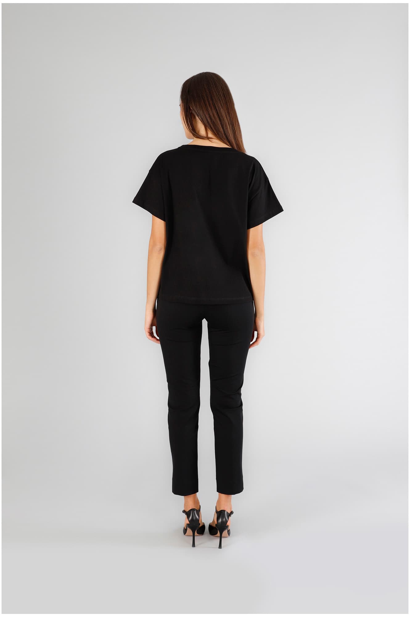 T-shirt con scritta "caro amore ciao" nero — vista 2