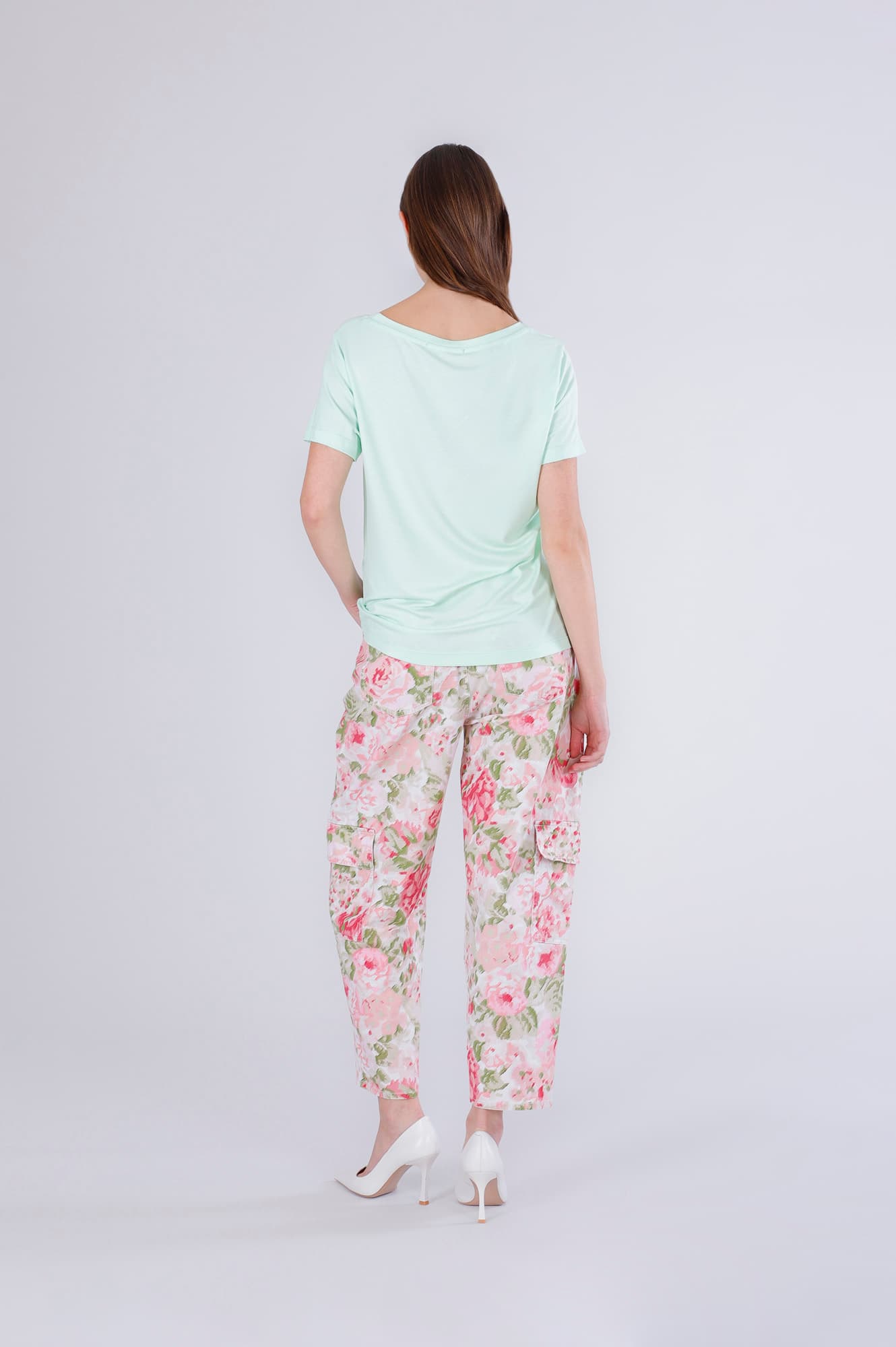 T-shirt girocollo con logo menta — vista 2