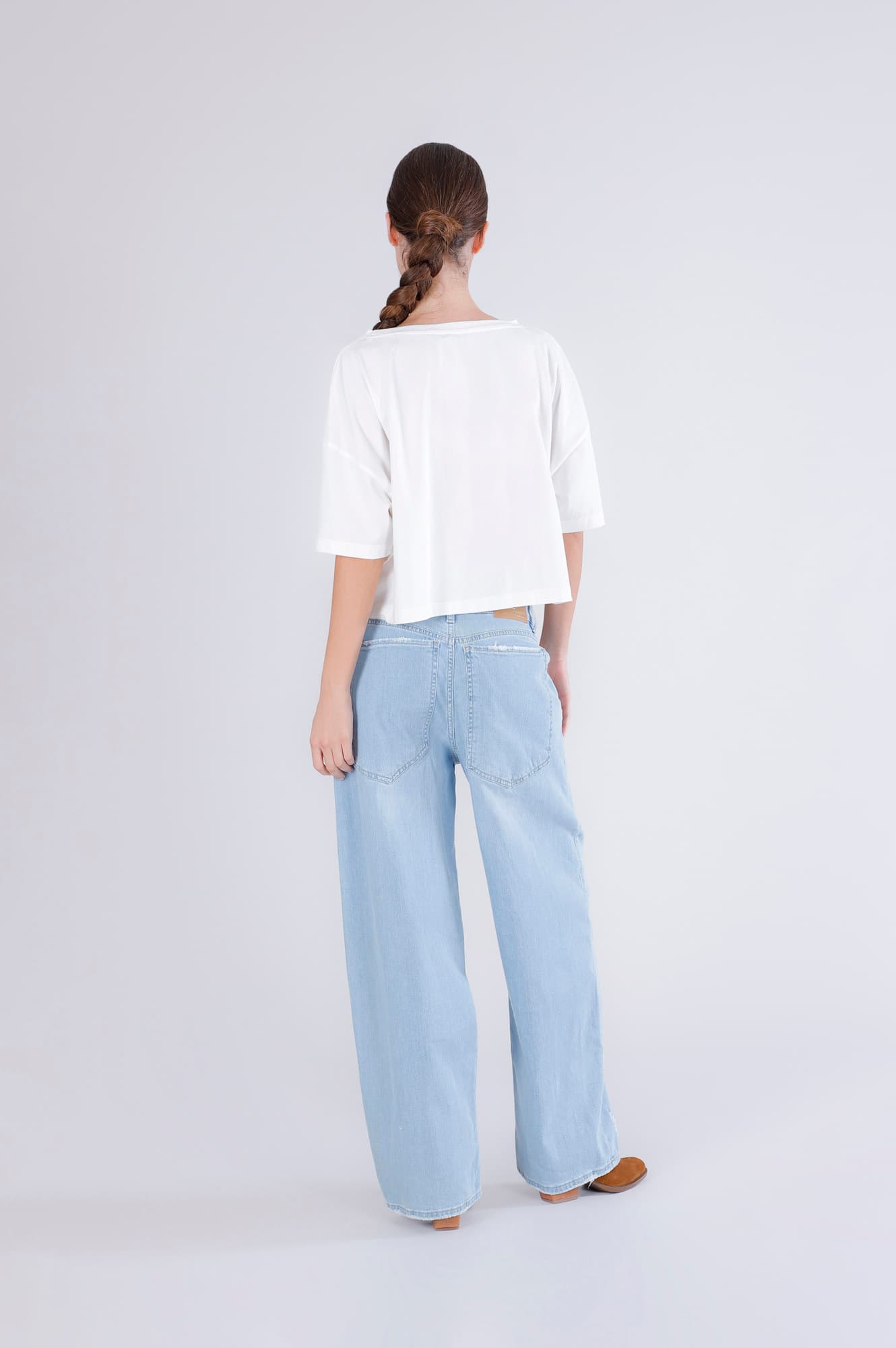 T-shirt con stampa e scritta "limonade d'amour" off white — vista 2