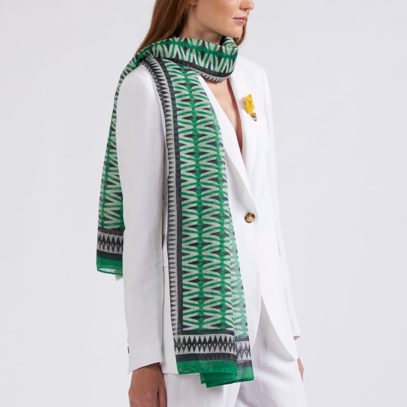 Foulard stampa rombi rombo multiverde — vista 2
