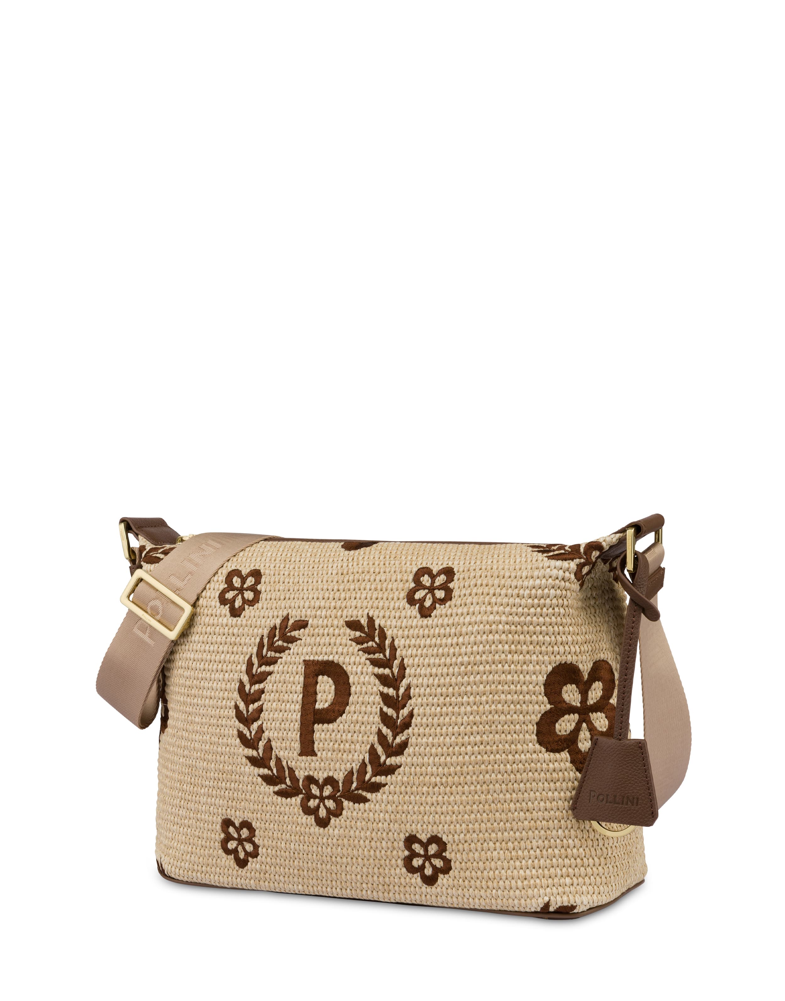 Borsa a tracolla in paglia Macro Heritage NATURALE/T.MORO/MARRONE — vista 2