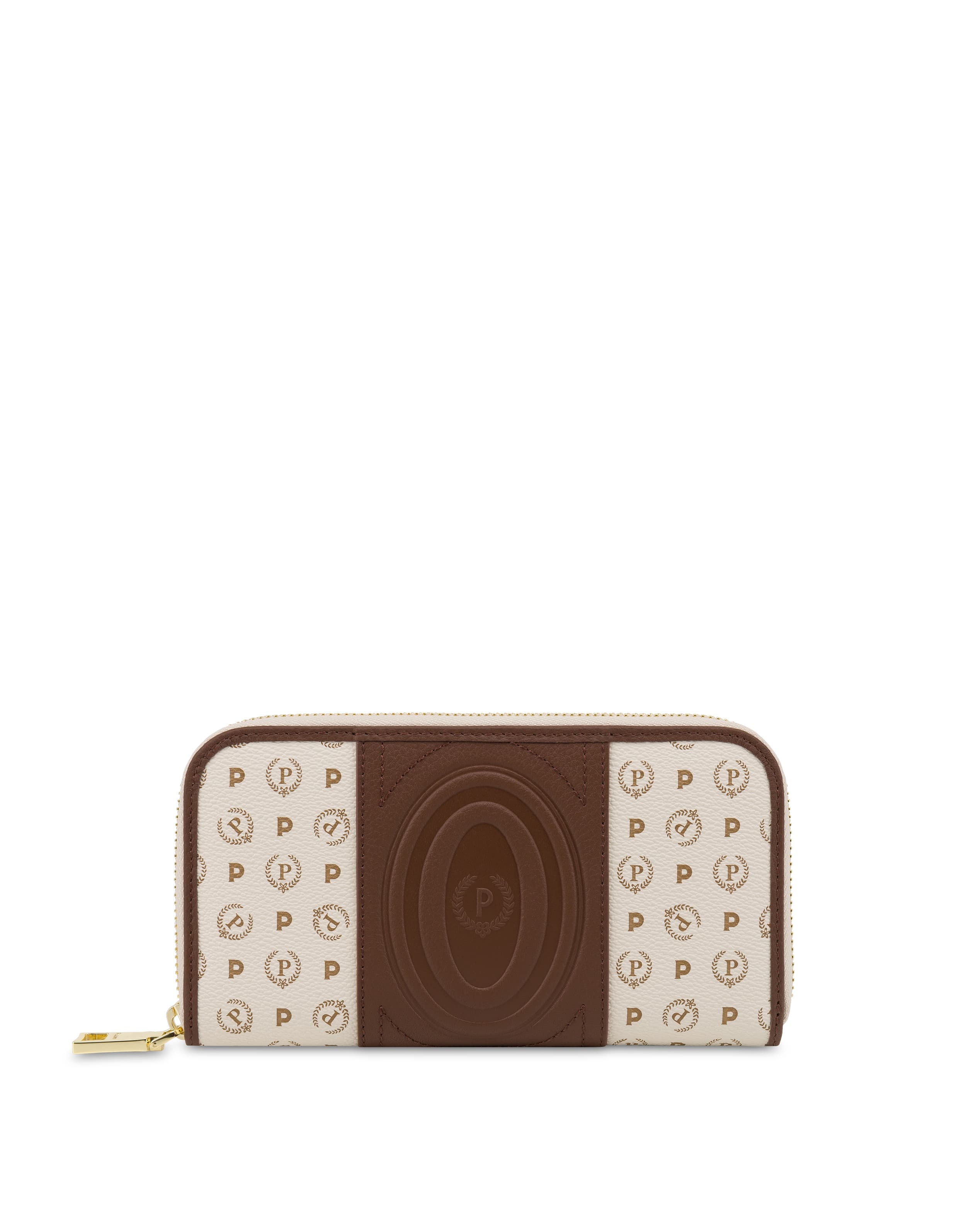 pollini — Portafoglio zip around Heritage 70 AVORIO/MARRONE.