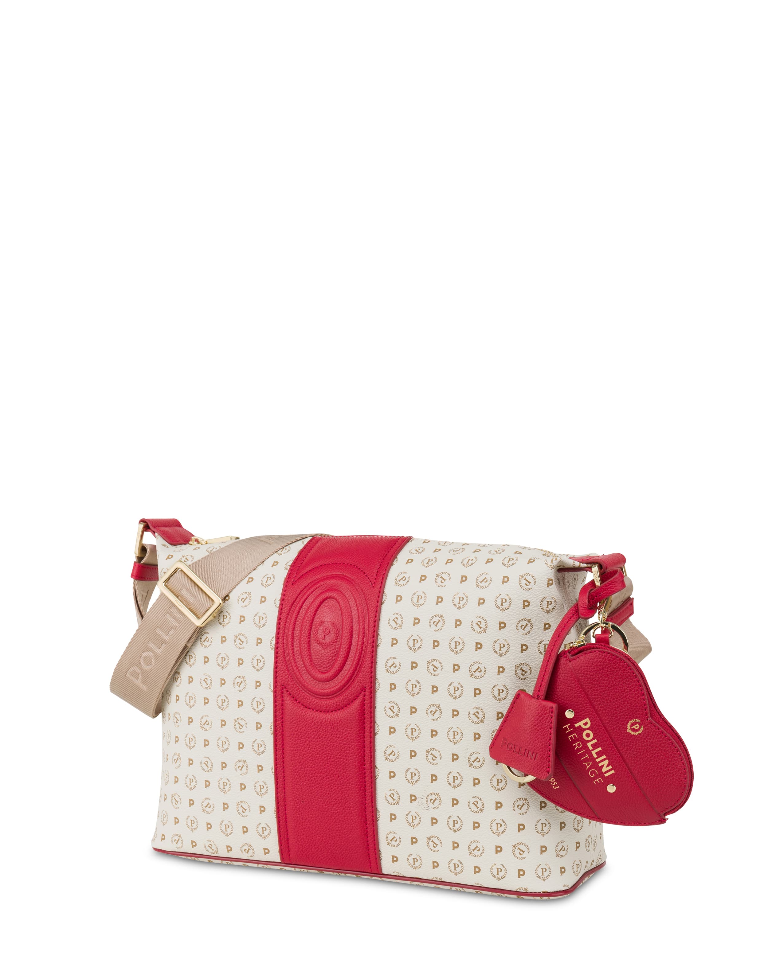 Borsa a spalla Heritage 70 AVORIO/ROSSO. — vista 2