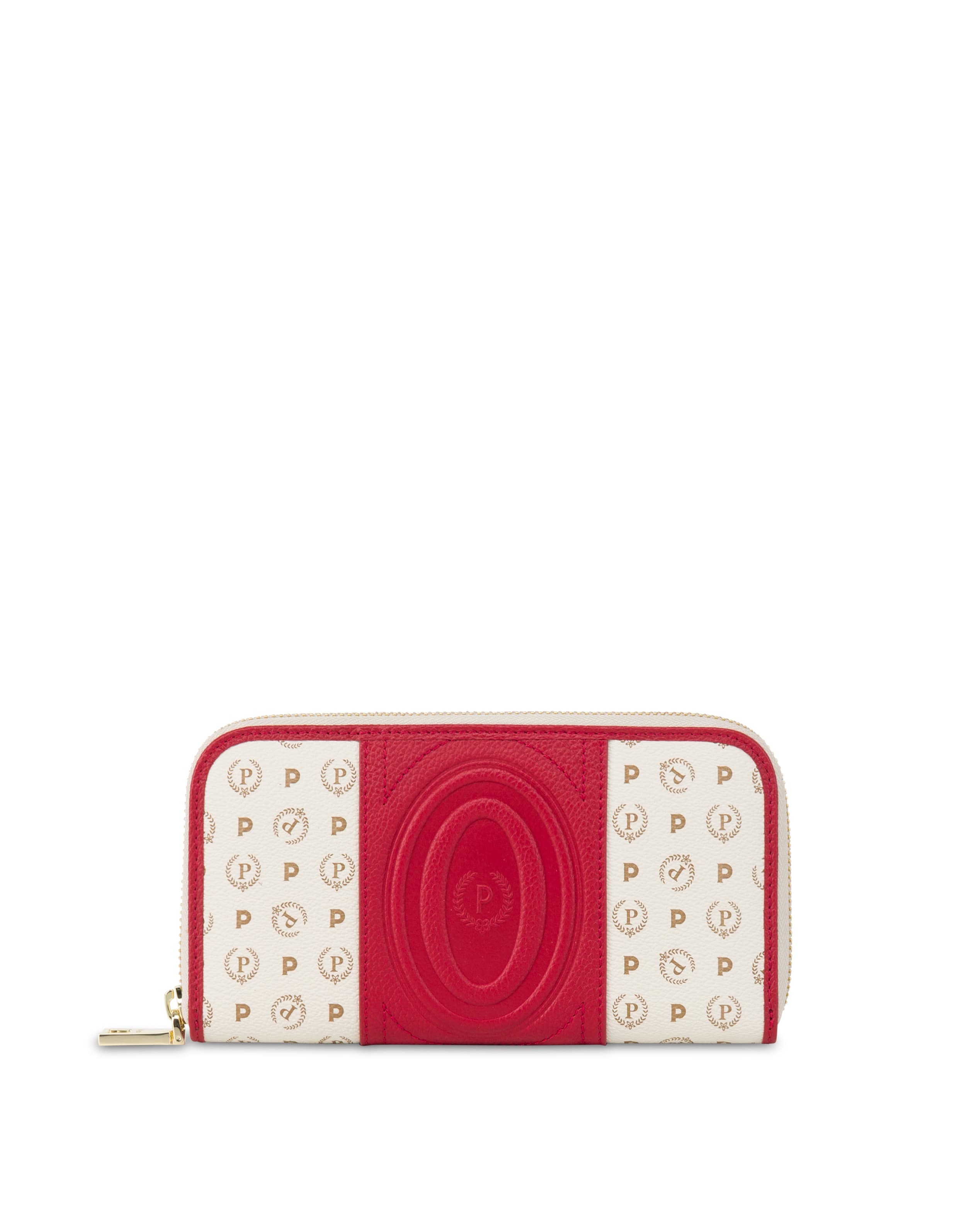 pollini — Portafoglio zip around Heritage 70 AVORIO/ROSSO.