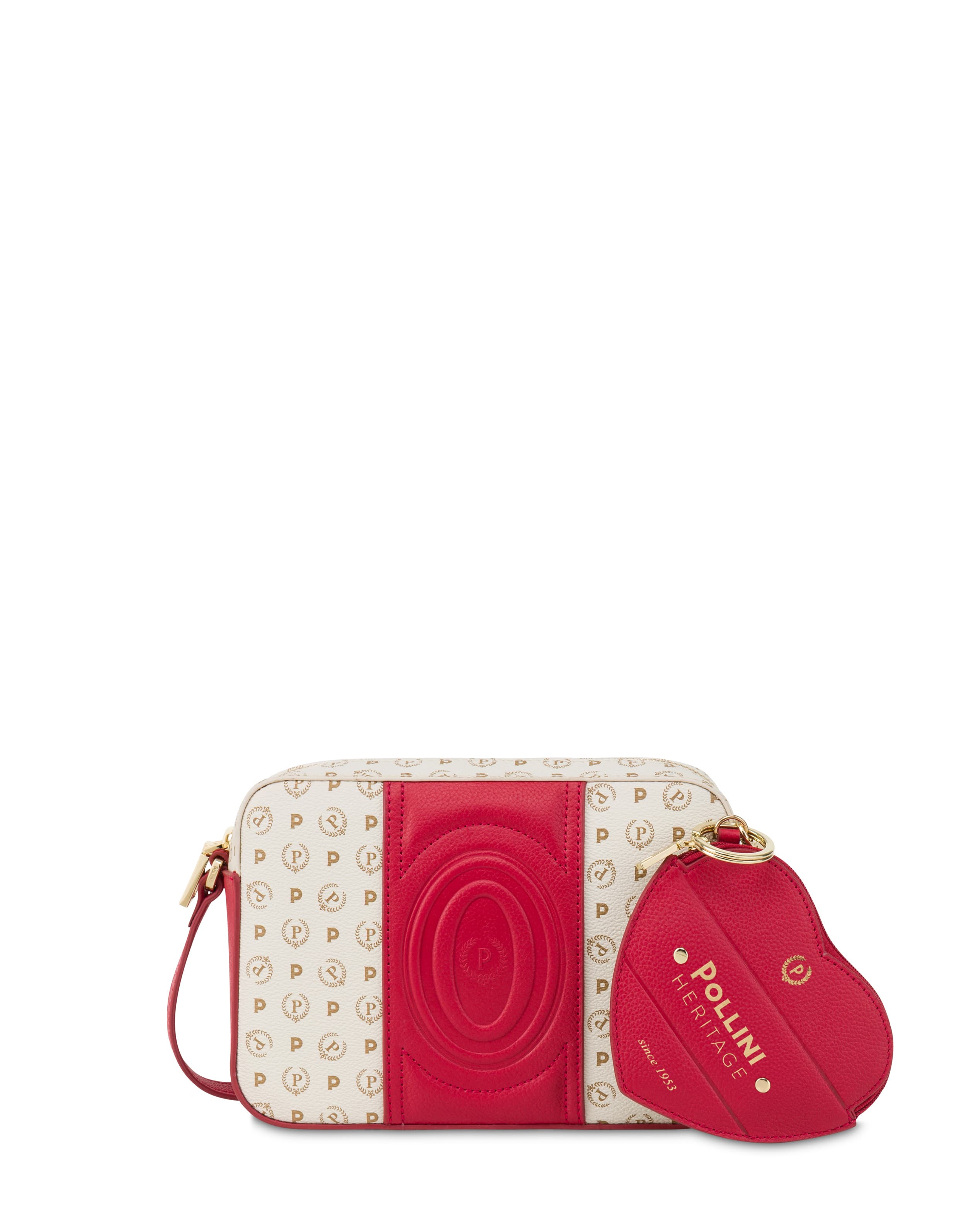 pollini — Borsa a tracolla Heritage 70 AVORIO/ROSSO.