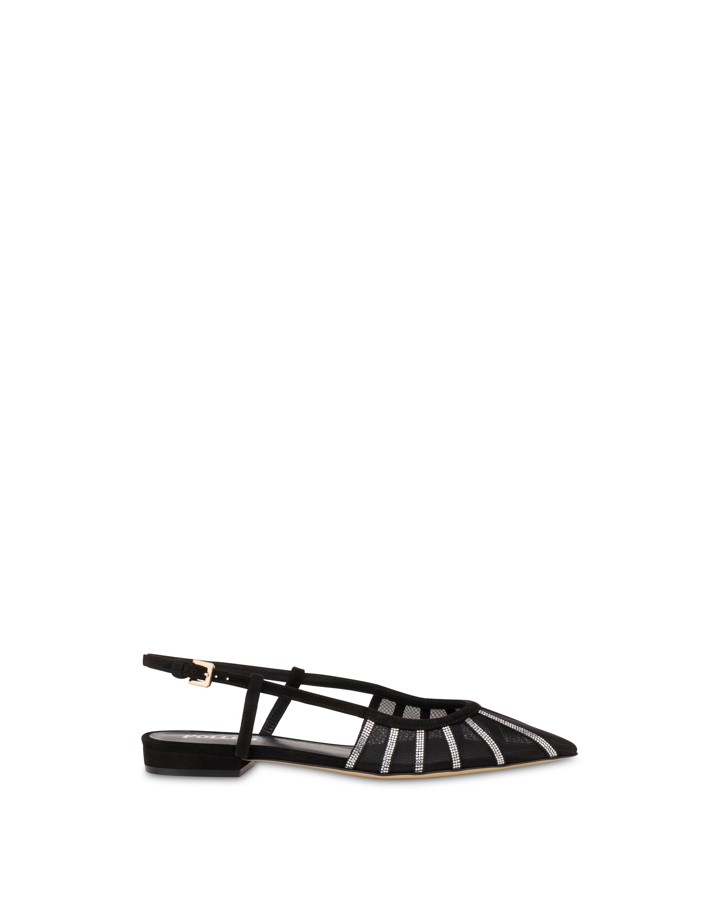 pollini — Sling Back Bling Bling In Camoscio