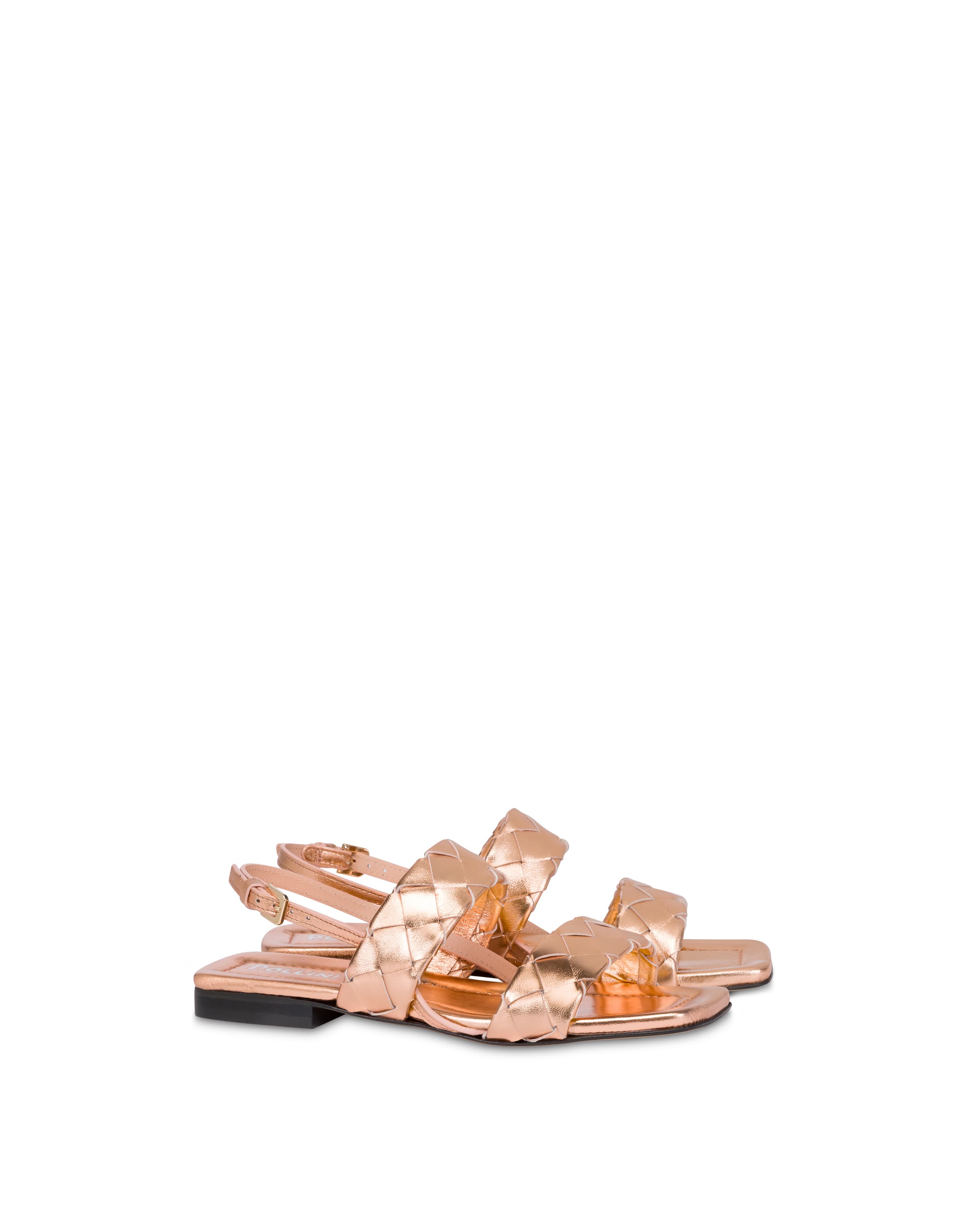 Sandalo Flat Dama In Nappa Laminata — vista 2