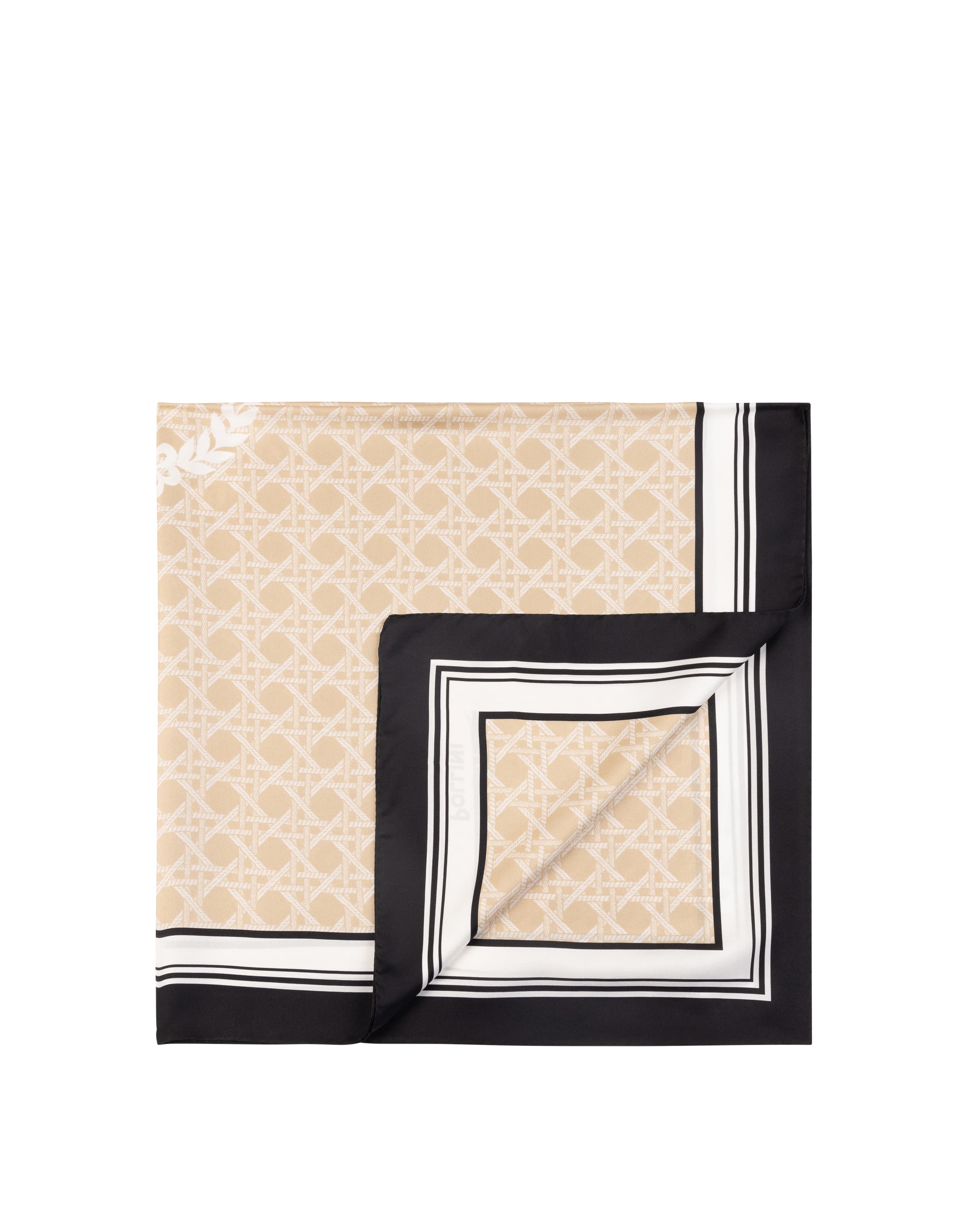 pollini — Foulard In Seta Con Stampa geometrica e logo centrale