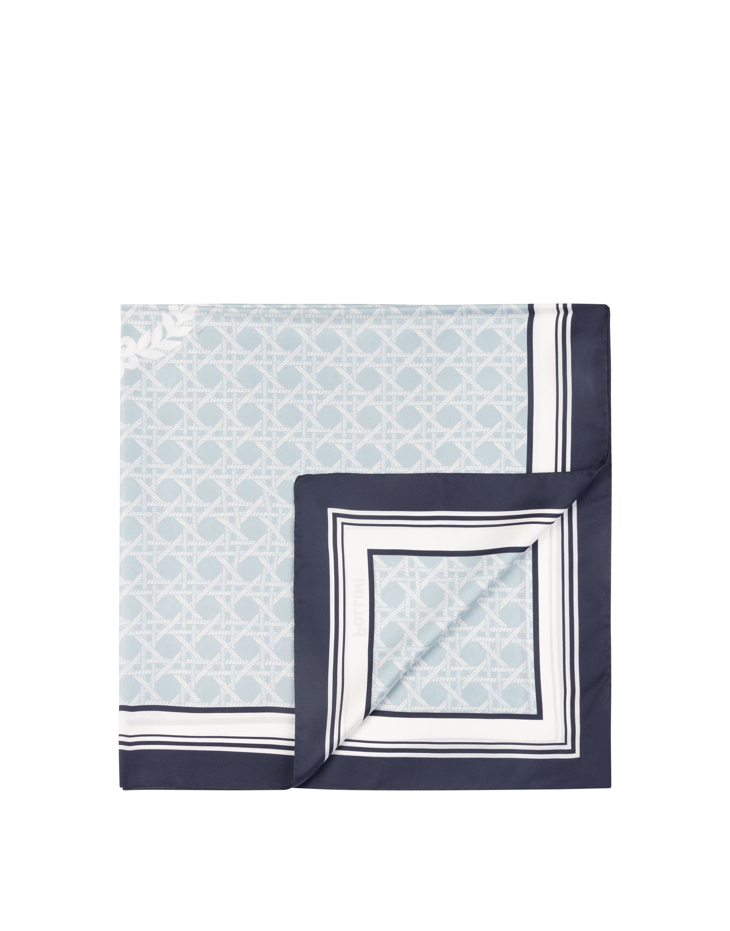 pollini — Foulard In Seta Con Stampa geometrica e logo centrale
