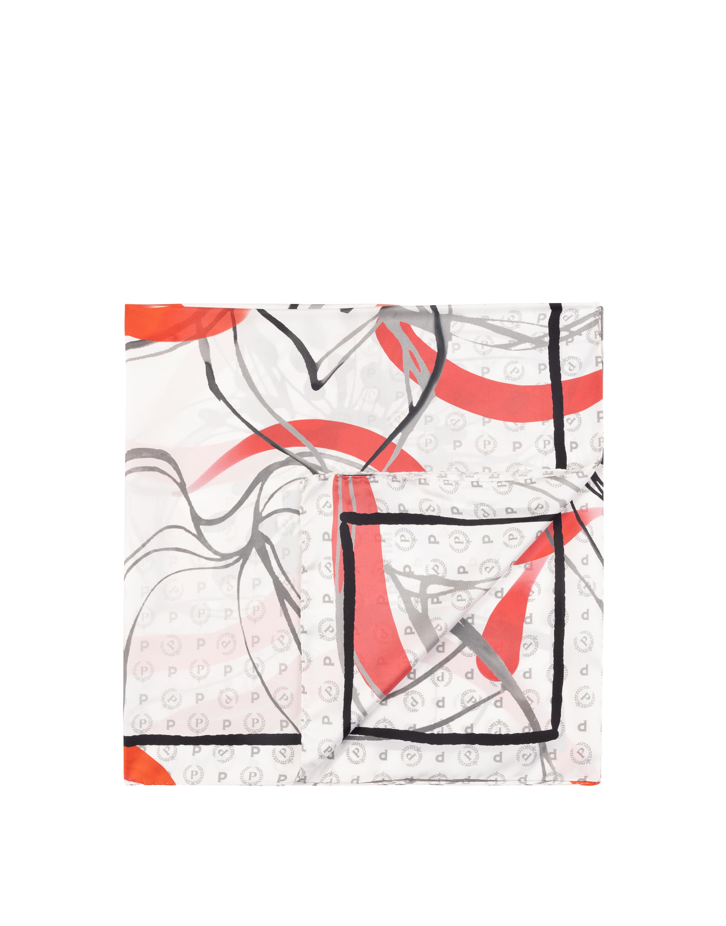 pollini — Foulard In Seta Con Stampa floreale astratta geometrica