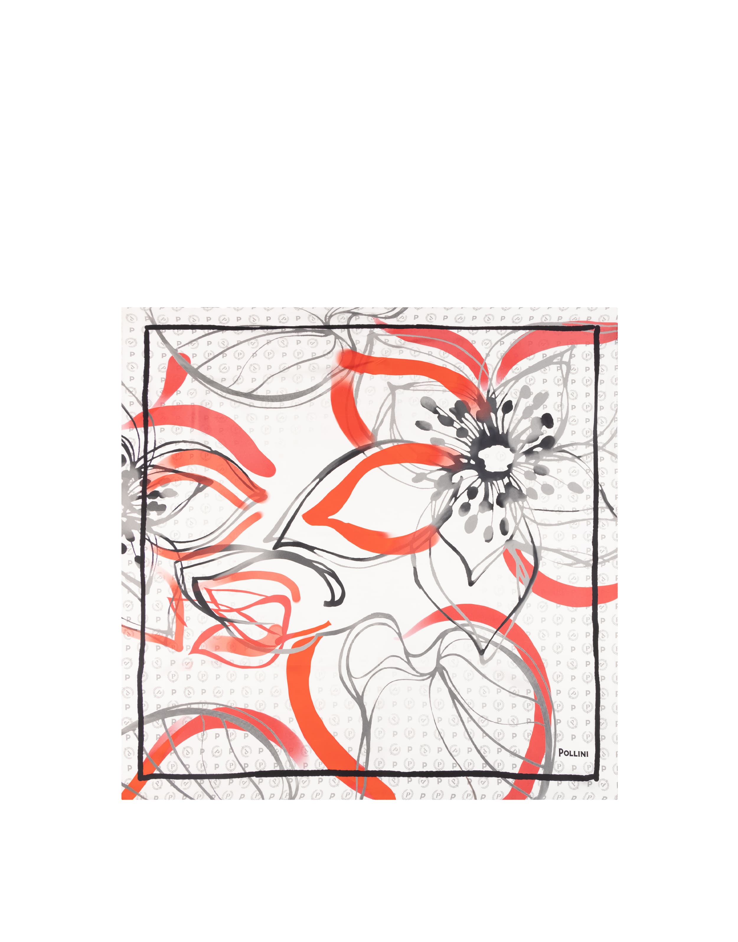 Foulard In Seta Con Stampa floreale astratta geometrica — vista 2
