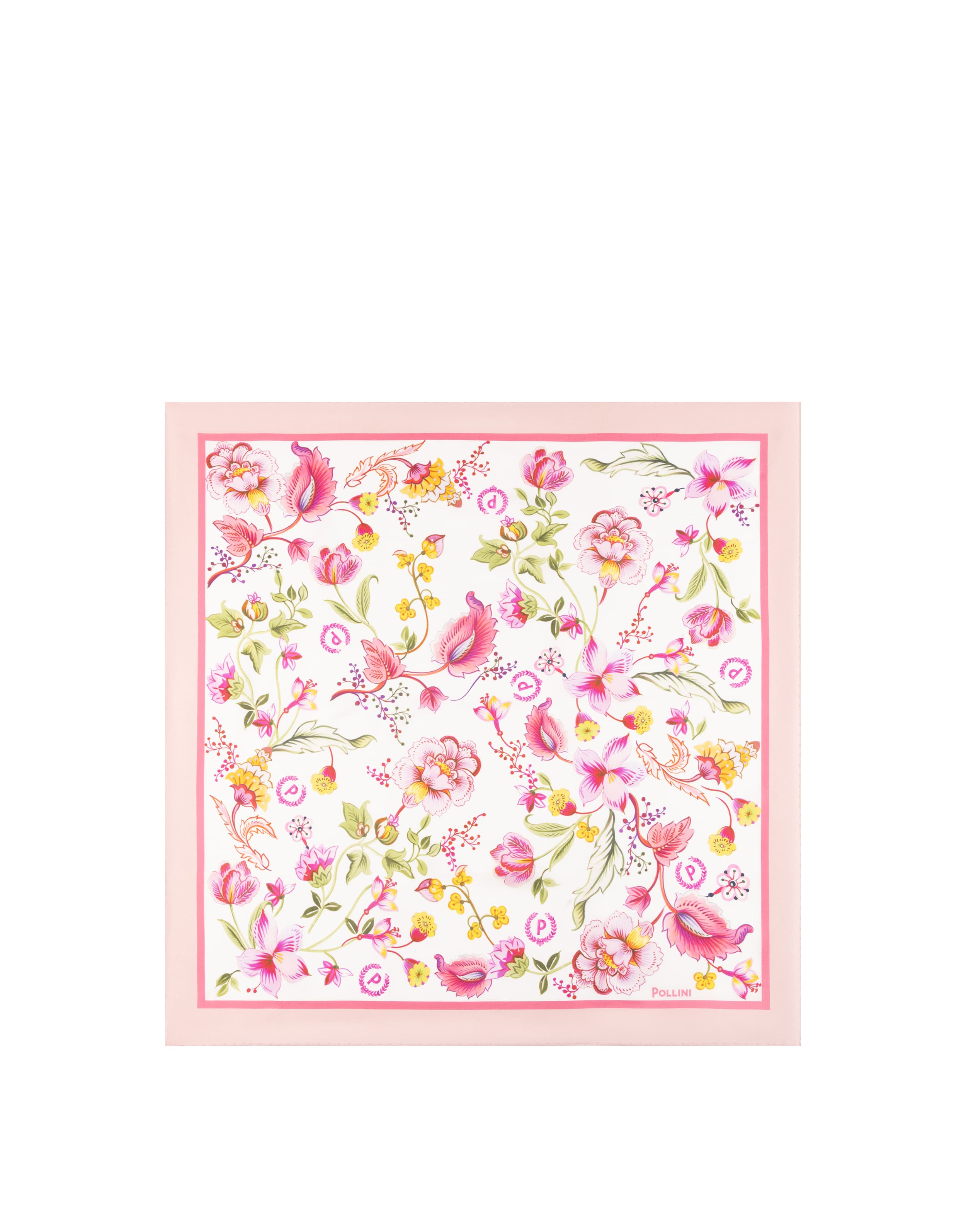 Foulard In Seta Con Stampa floreale su fondo bianco — vista 2