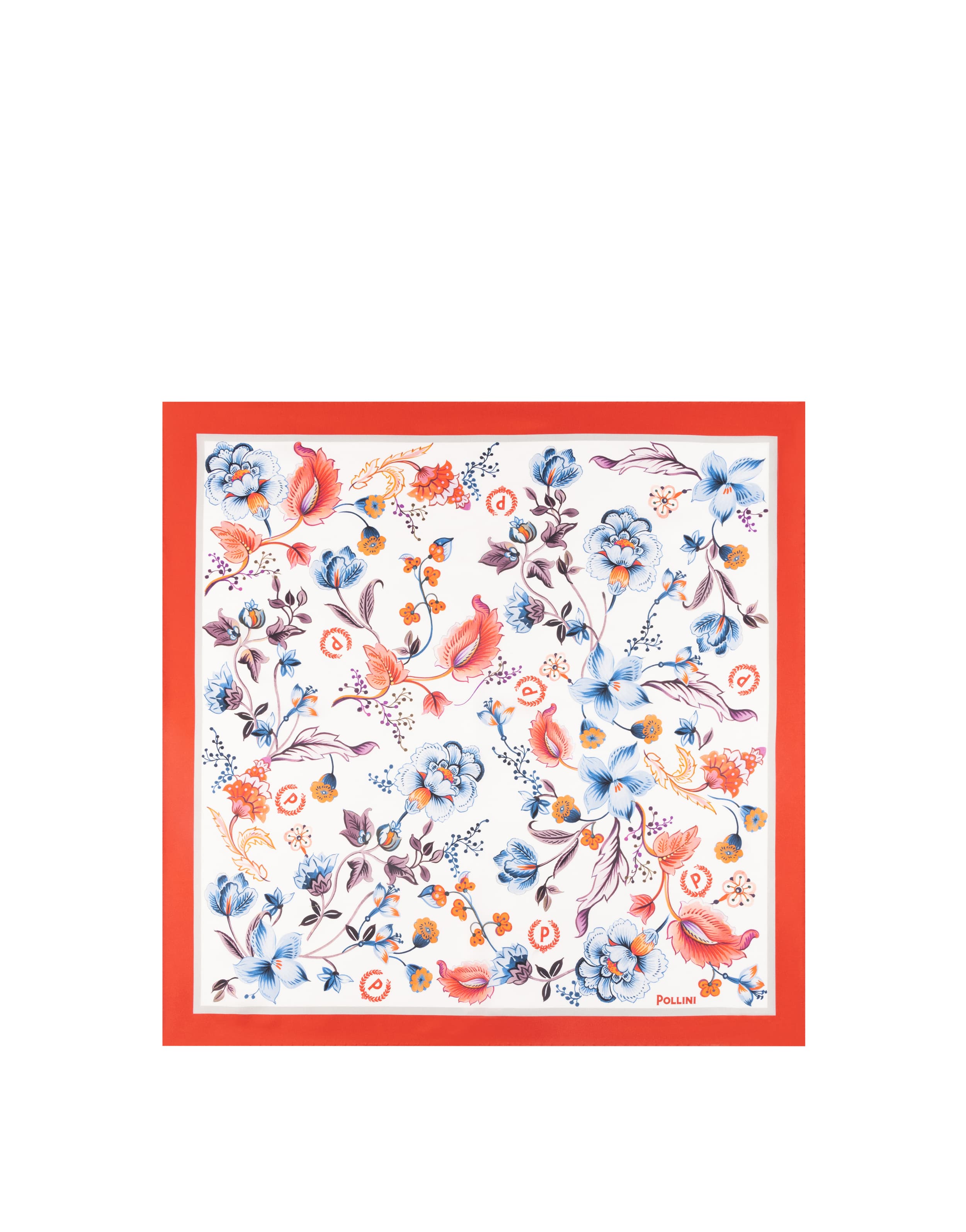 Foulard In Seta Con Stampa floreale su fondo bianco — vista 2