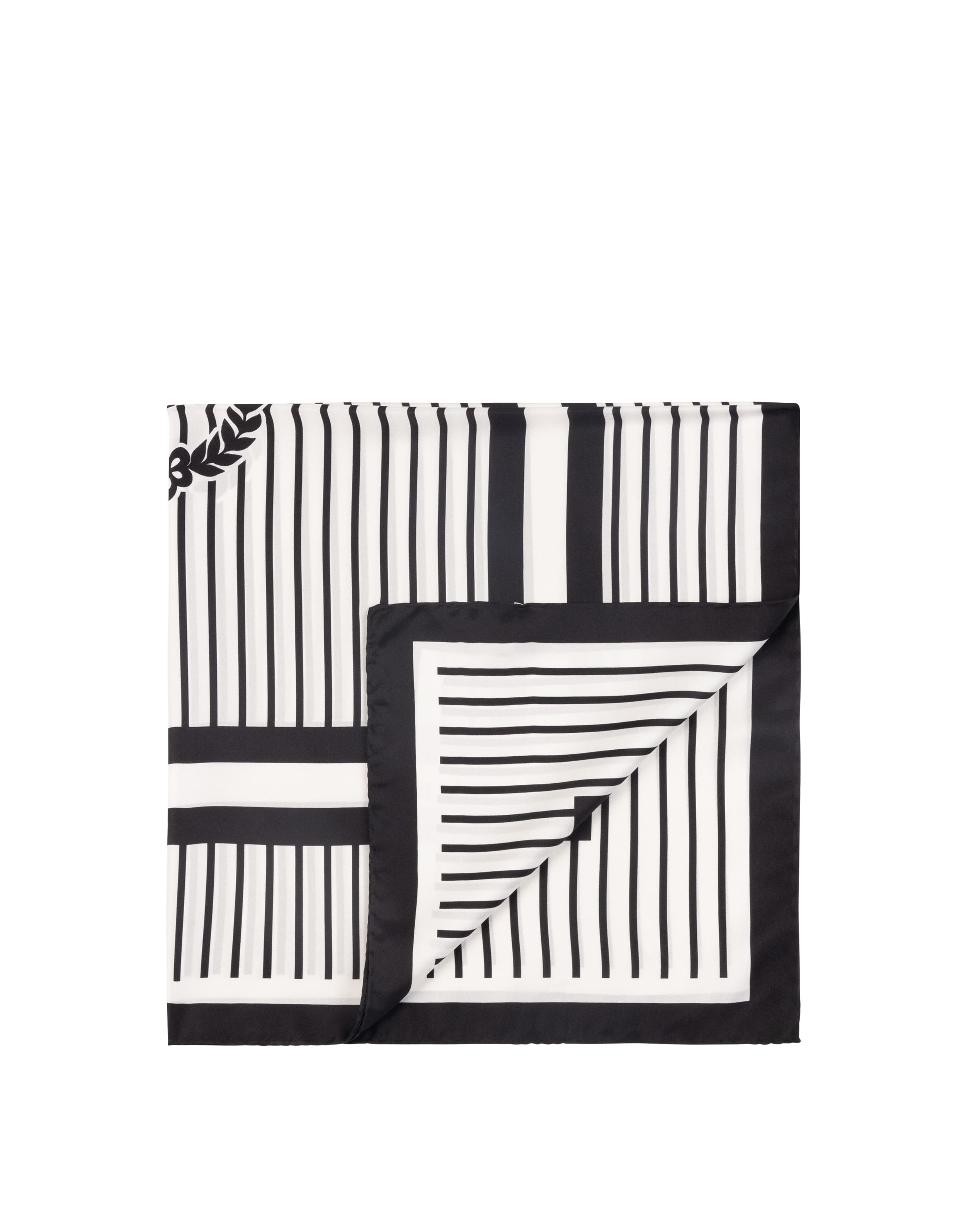 pollini — Foulard In Seta Con Stampa quadri su fondo a righe verticali