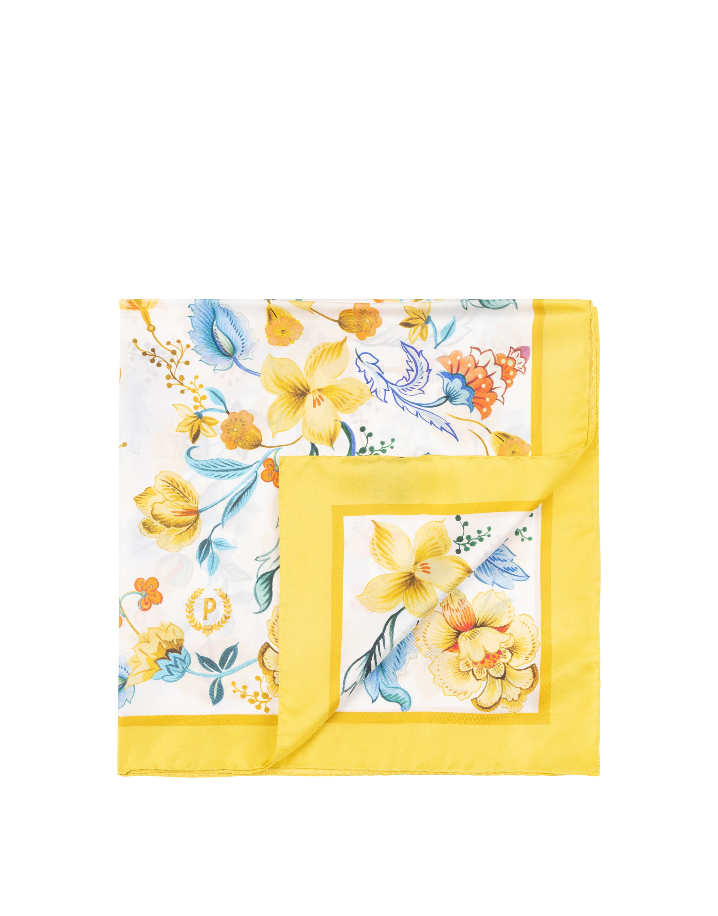 pollini — Foulard In Seta Con Stampa floreale su fondo bianco