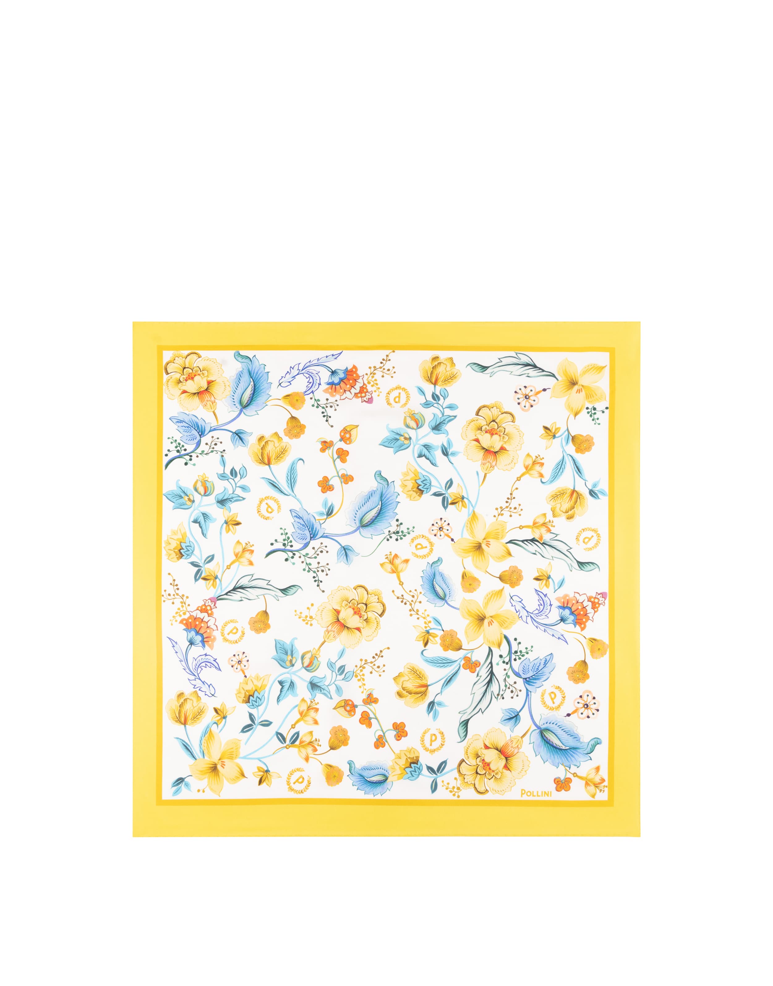 Foulard In Seta Con Stampa floreale su fondo bianco — vista 2