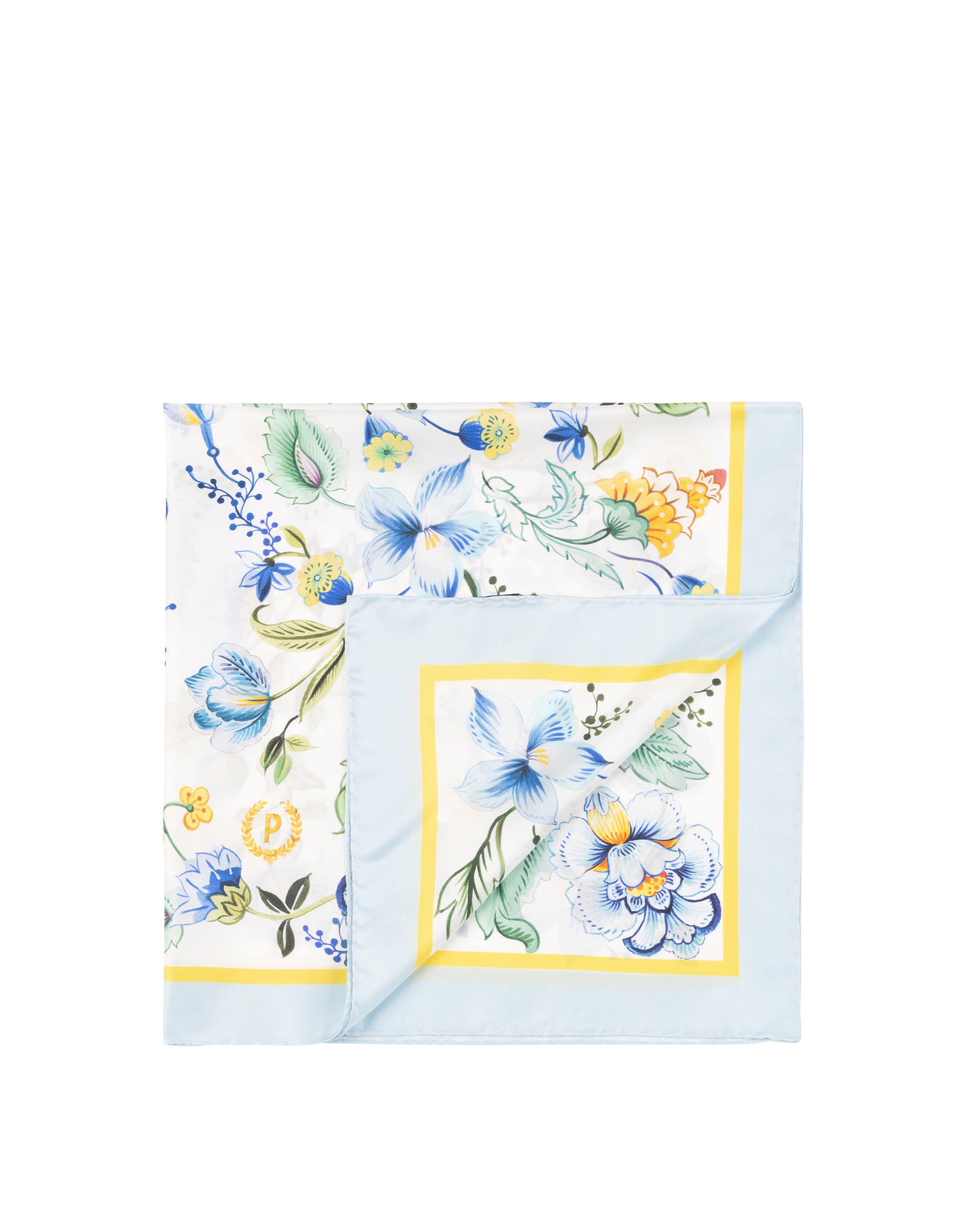 pollini — Foulard In Seta Con Stampa floreale su fondo bianco
