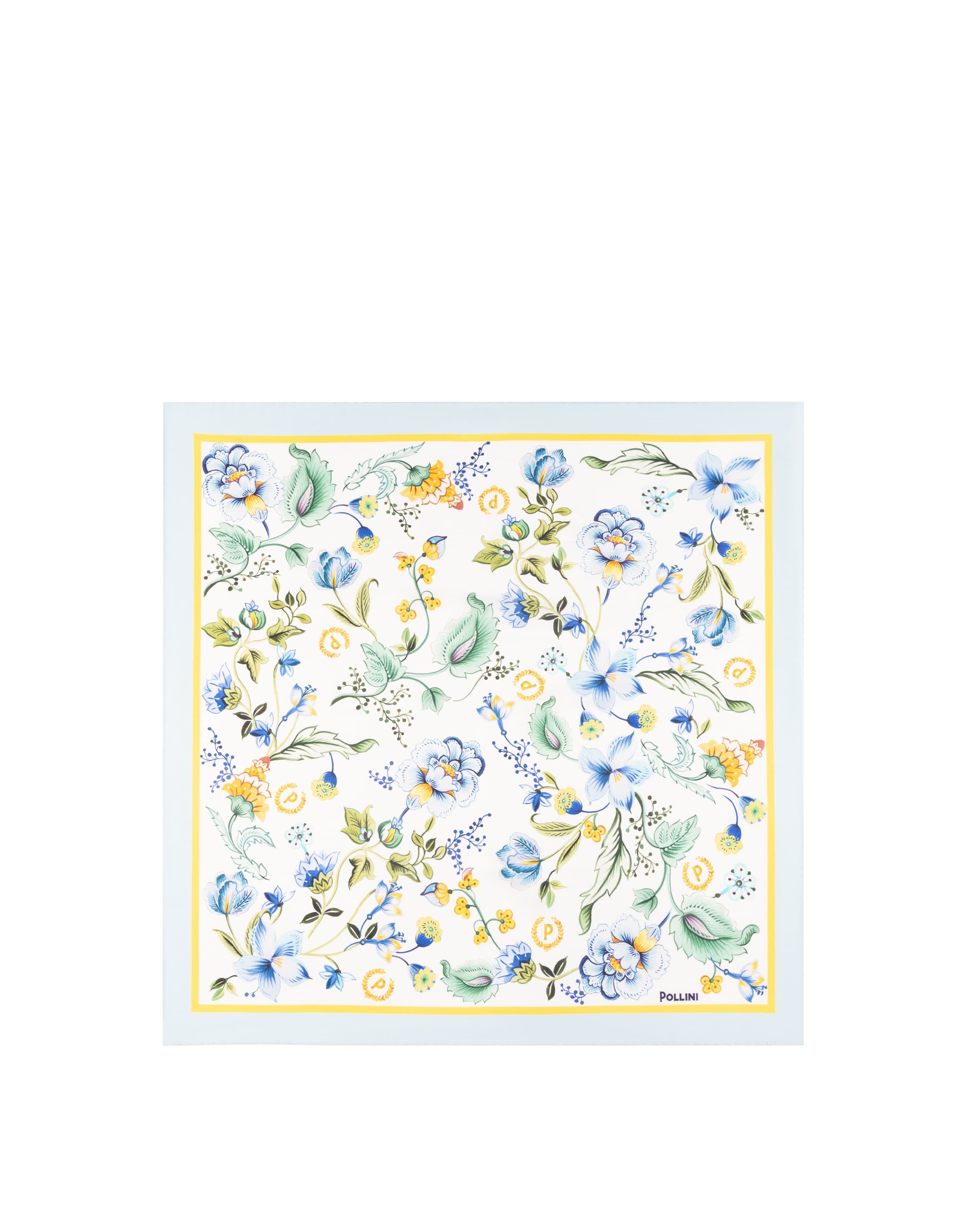 Foulard In Seta Con Stampa floreale su fondo bianco — vista 2