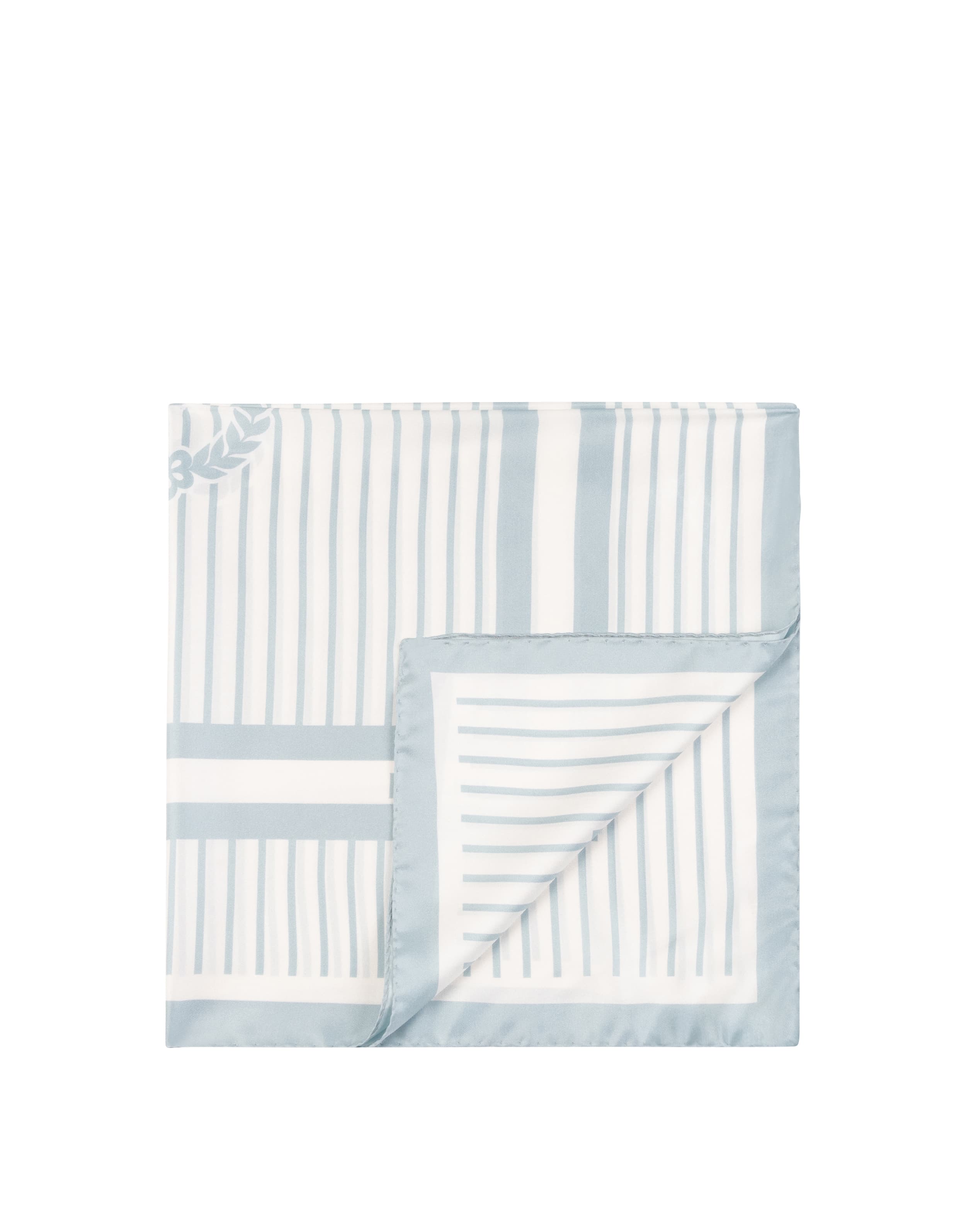 pollini — Foulard In Seta Con Stampa quadri su fondo a righe verticali