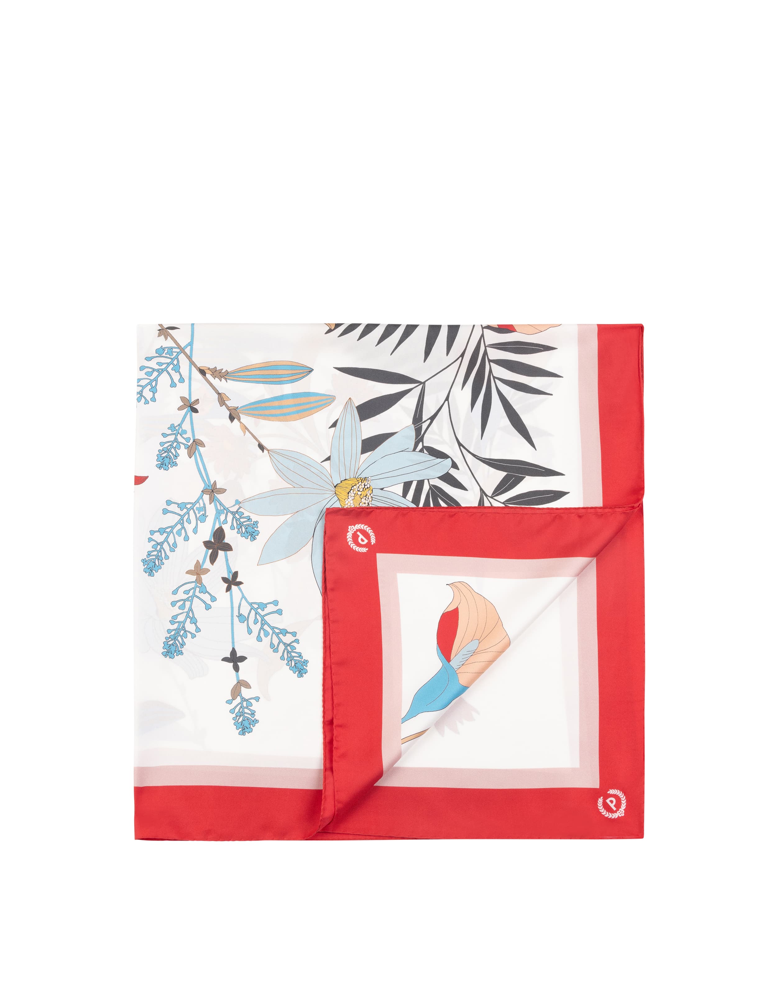 pollini — Foulard In Seta Con Stampa di rami di fiori
