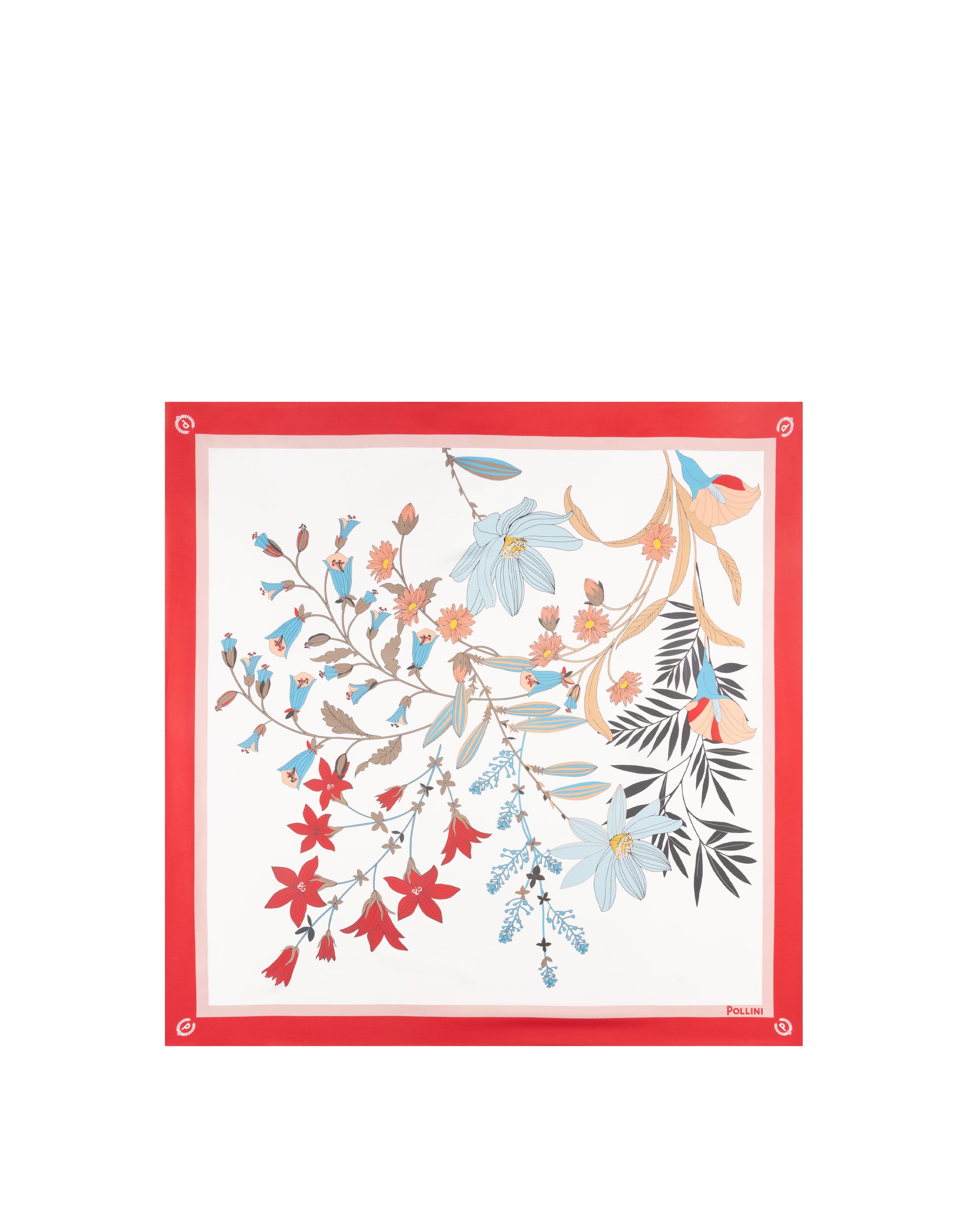 Foulard In Seta Con Stampa di rami di fiori — vista 2