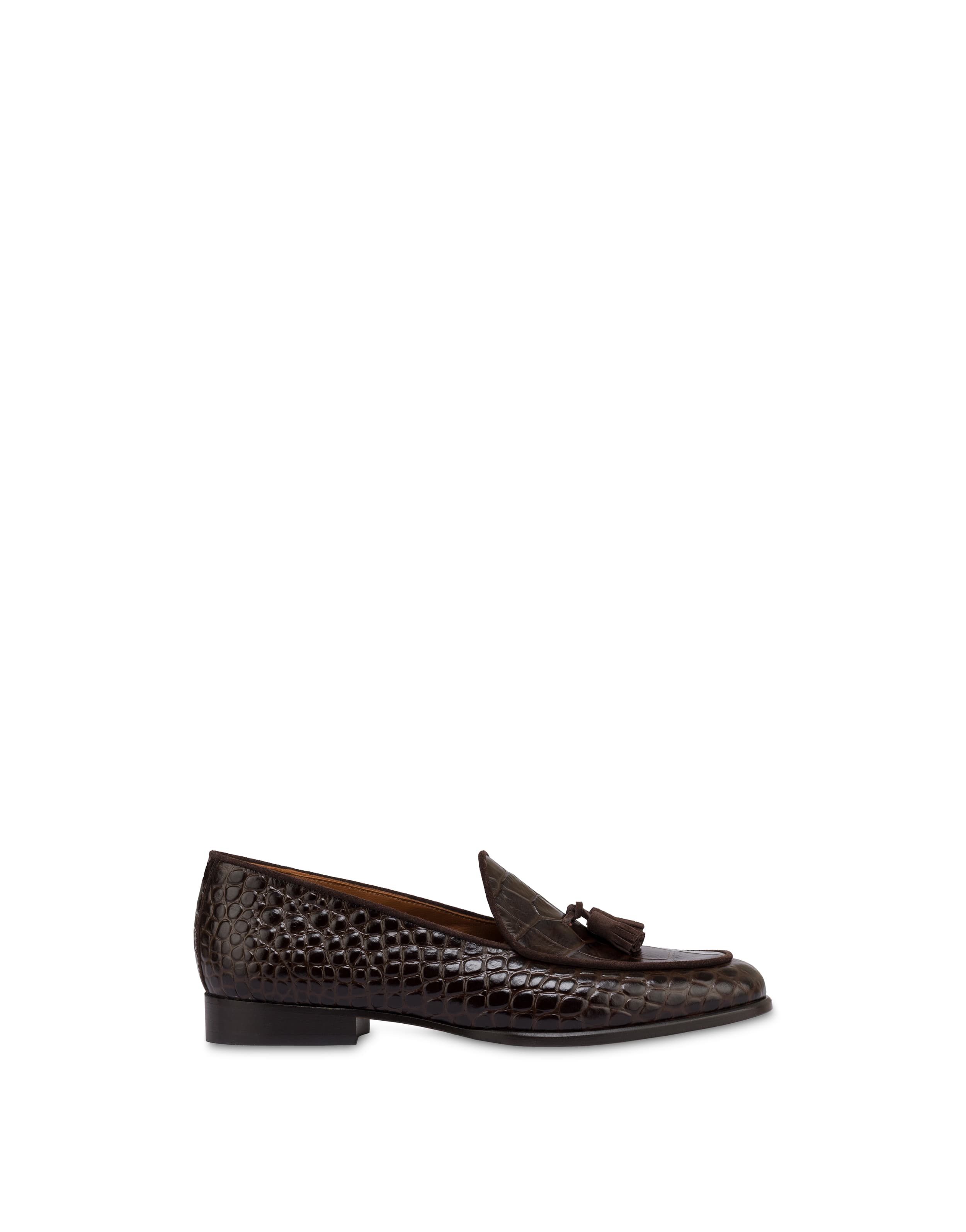 pollini — Belgian Shoes Outline in vitello stampa cocco e crosta T.MORO/T.MORO