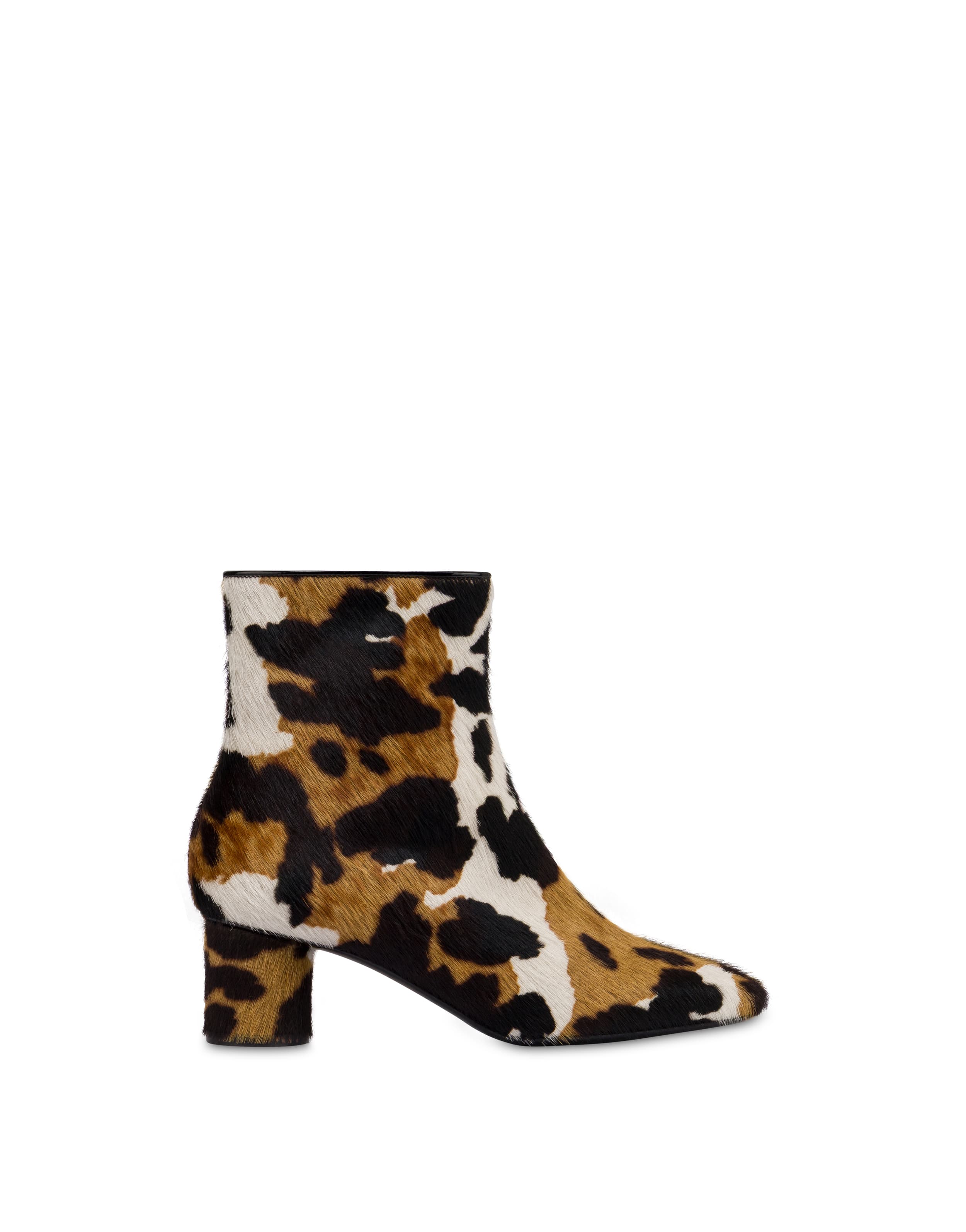 pollini — Stivaletto Sofia in cavallino stampato COW/NERO