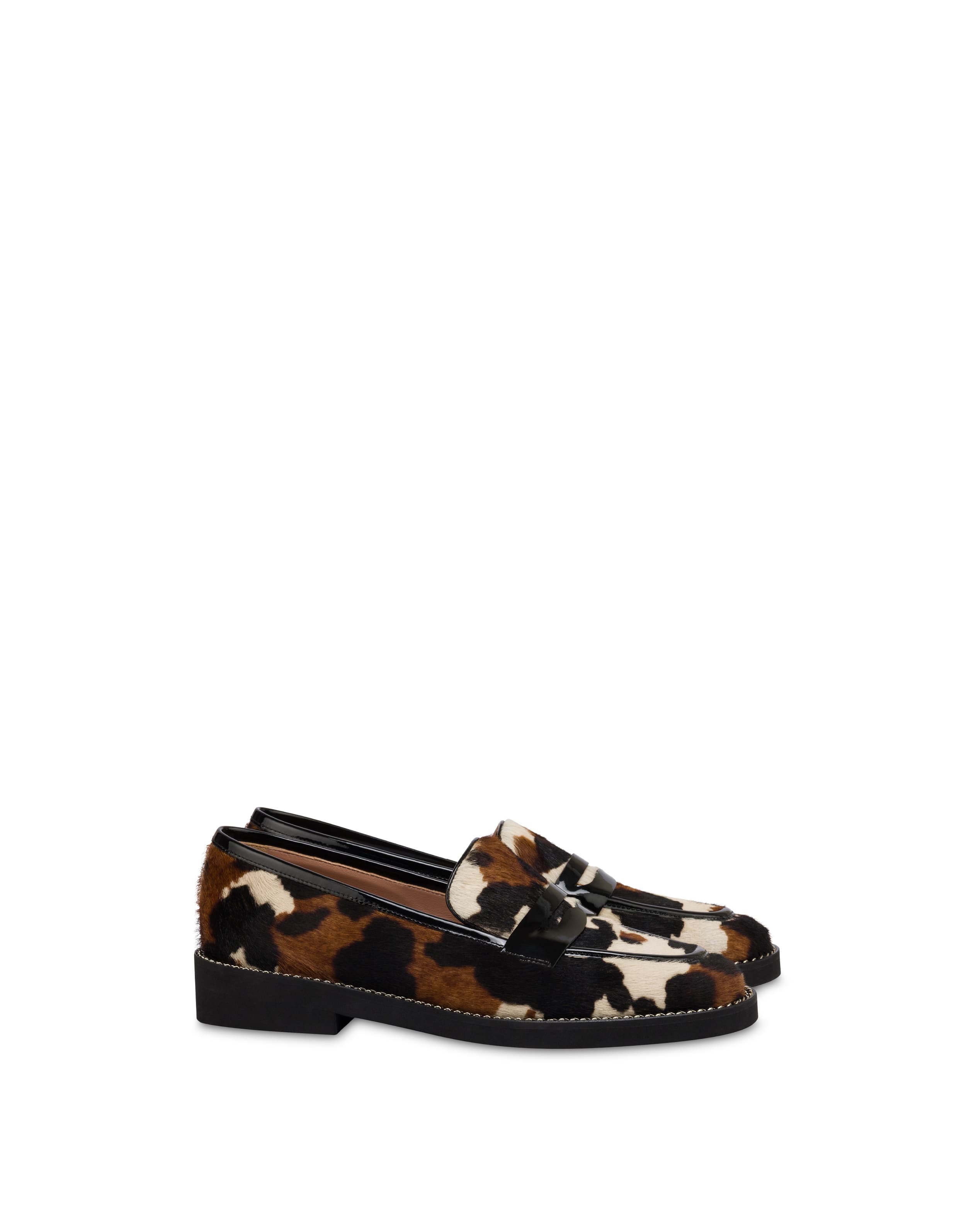 Mocassino Mannish in cavallino stampato COW/NERO — vista 2
